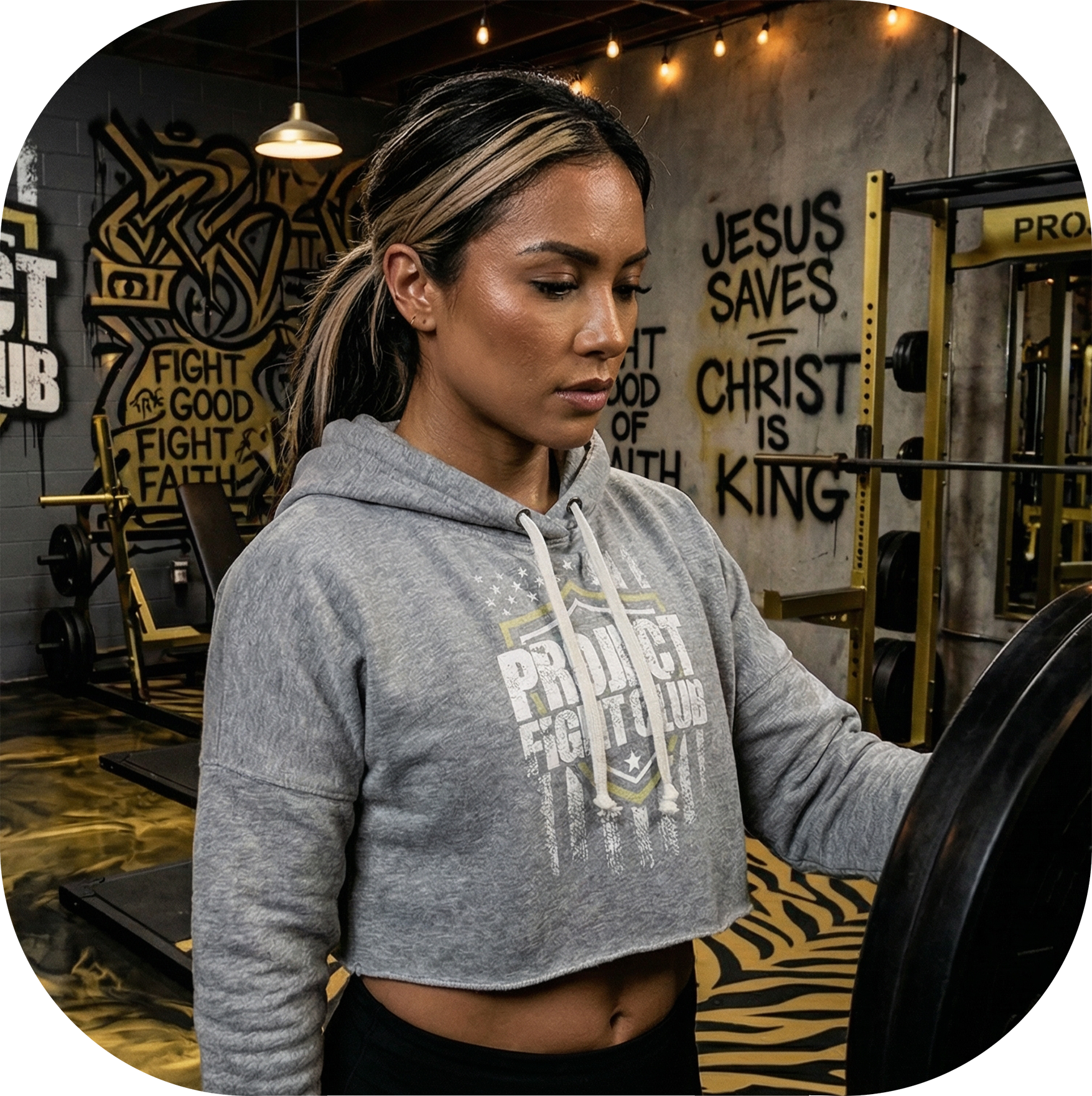 TRIBLEND GREY CROPPED HOODIE #2 - SPREAD CHRISTIANITY
