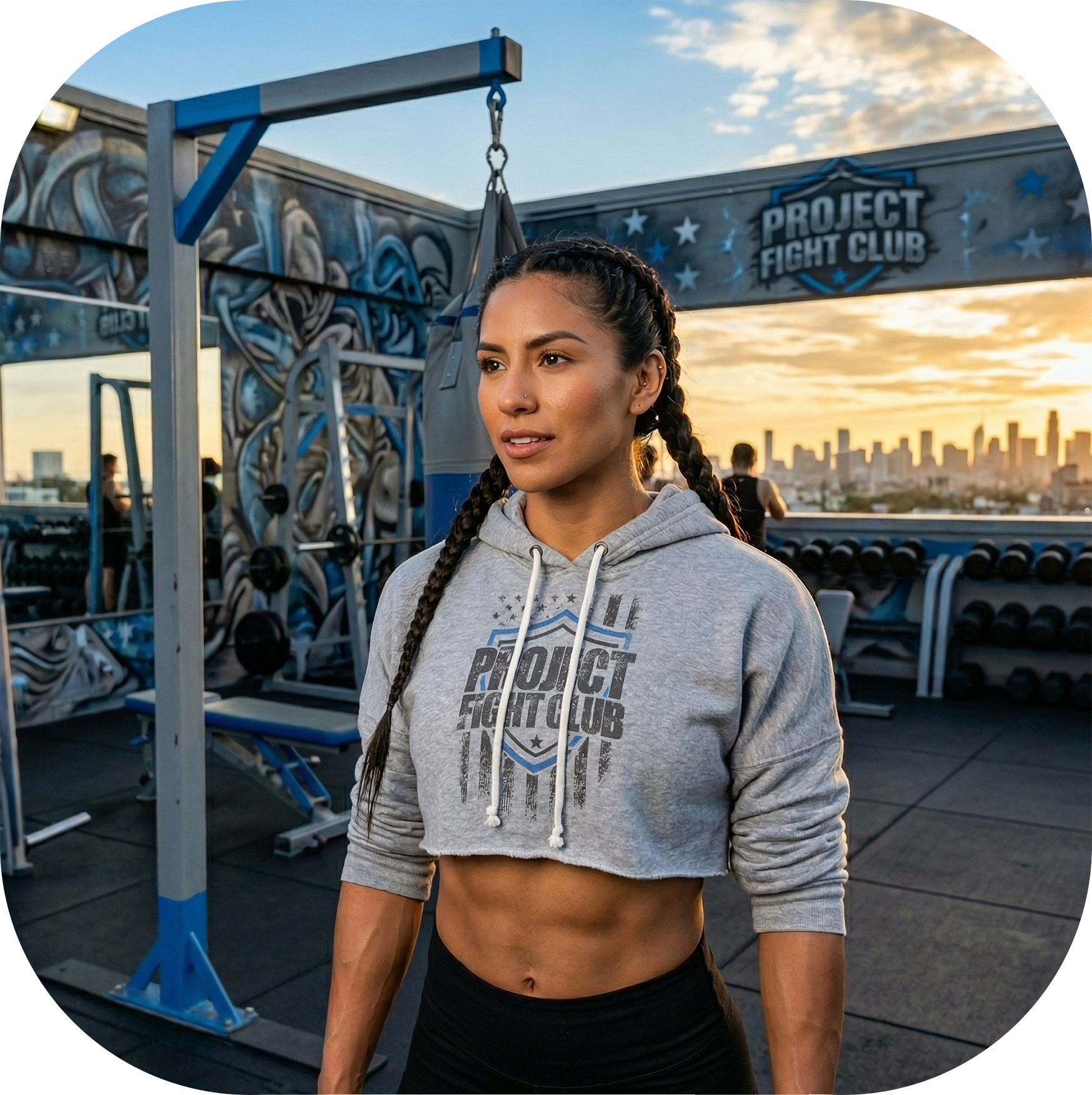 GREY TRI BLEND CROPPED HOODIE 2 - SUPPORT POLICE