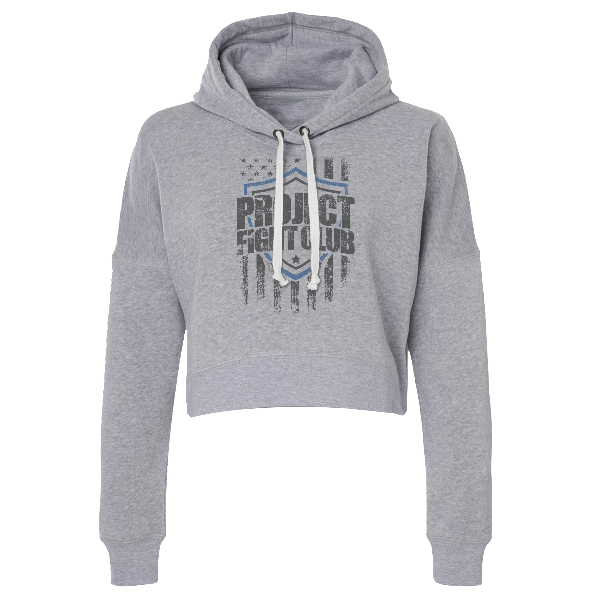 GREY TRI BLEND CROPPED HOODIE 2 - SUPPORT POLICE