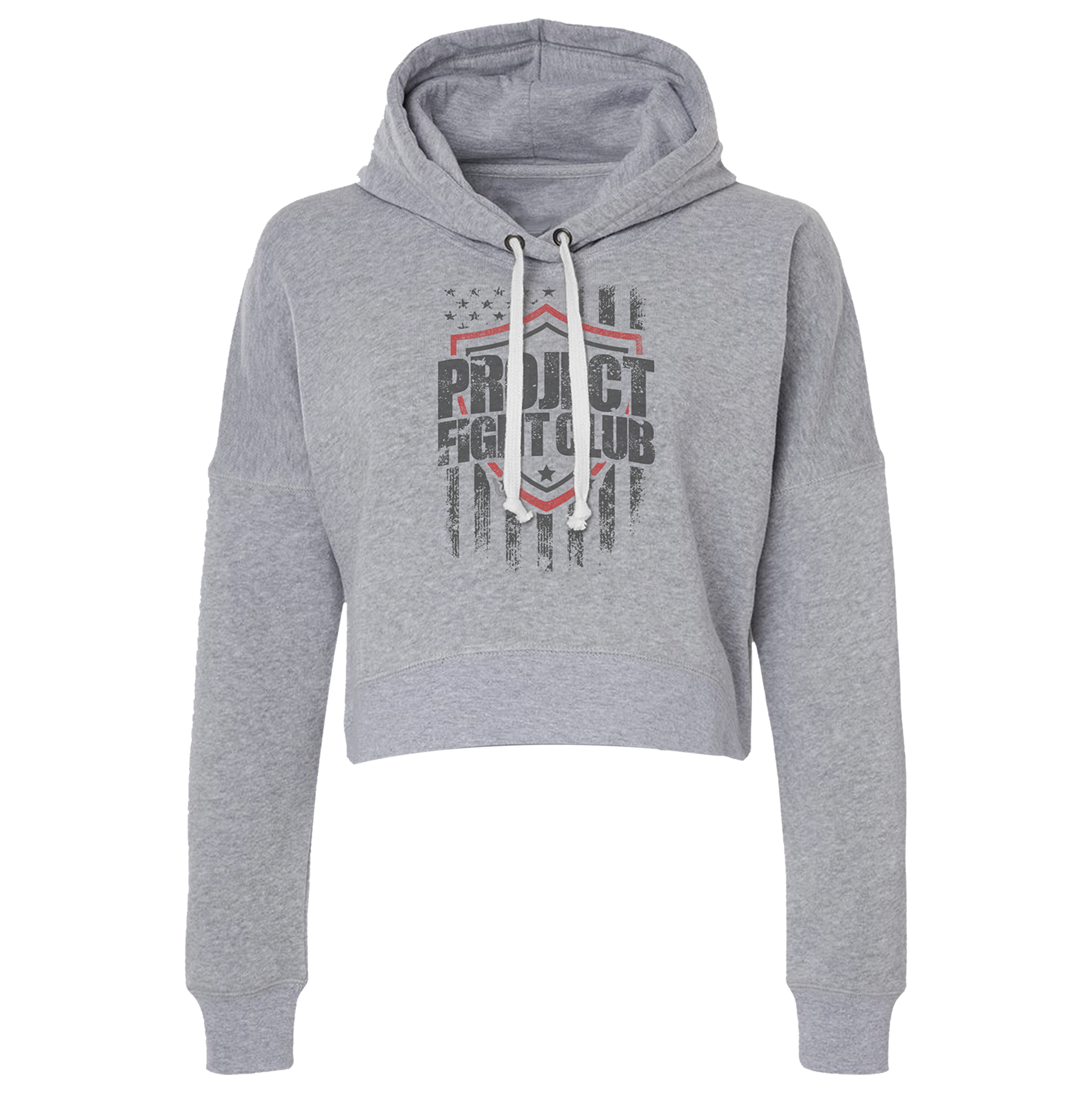 TRIBLEND GREY CROPPED HOODIE #2 - HONOR FIREFIGHTERS & EMTs