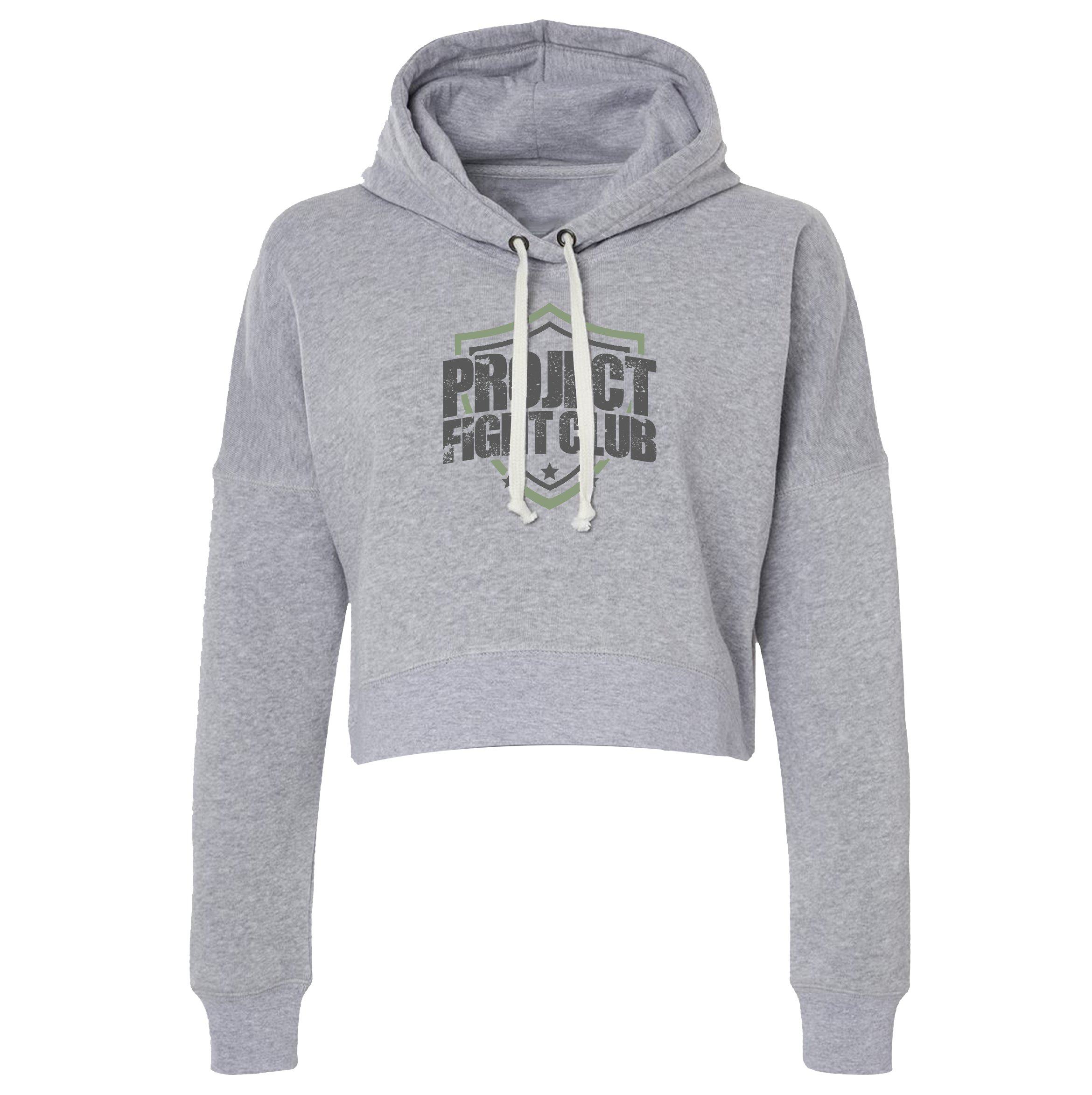 WOMENS GREY TRIBLEND CROP HOODIE 2 - HONOR SOLDIERS & VETERANS