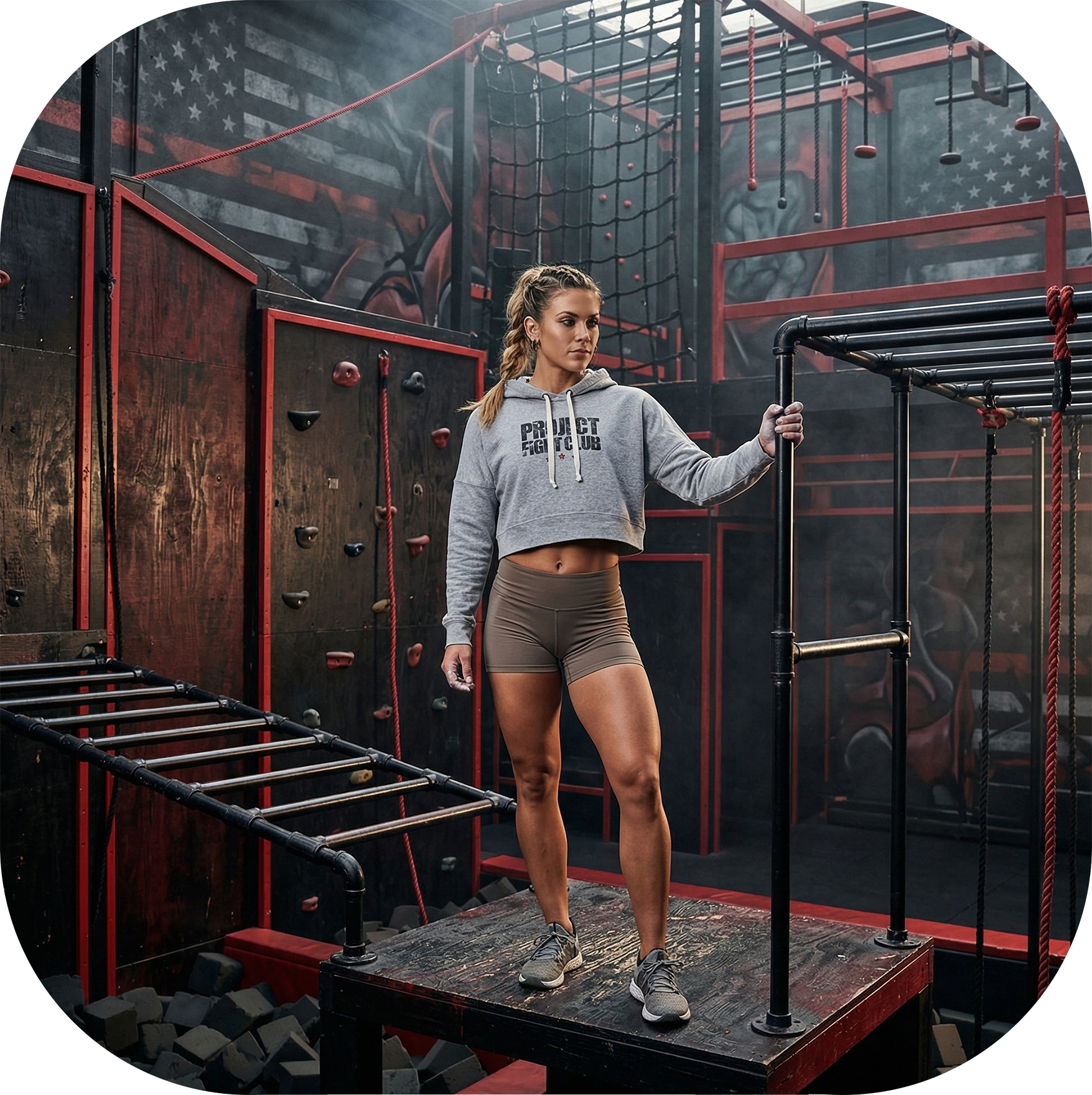 WOMENS GREY CROPPED HOODIE #3 - HONOR FIREFIGHTERS & EMTs