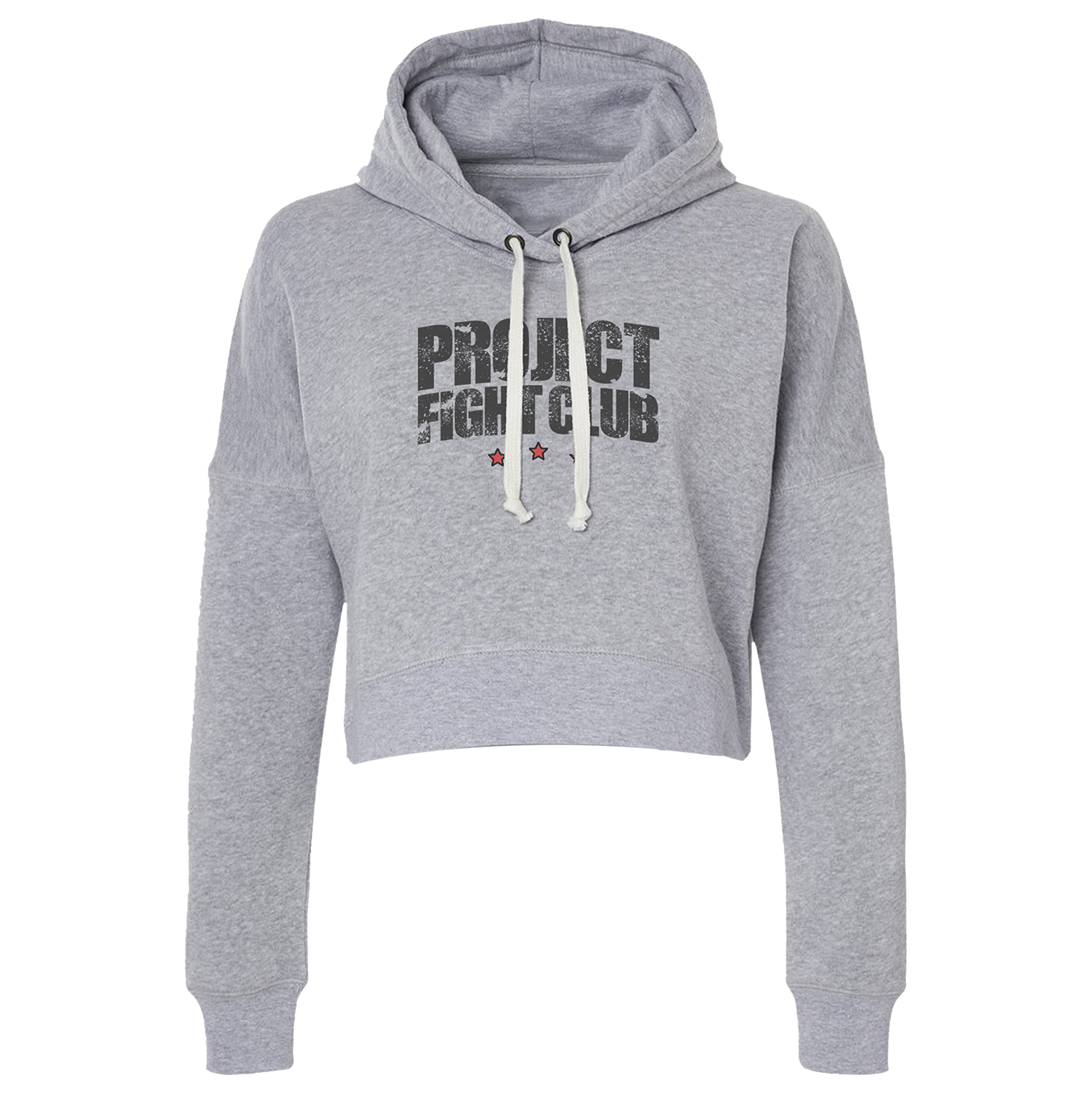 WOMENS GREY CROPPED HOODIE #3 - HONOR FIREFIGHTERS & EMTs