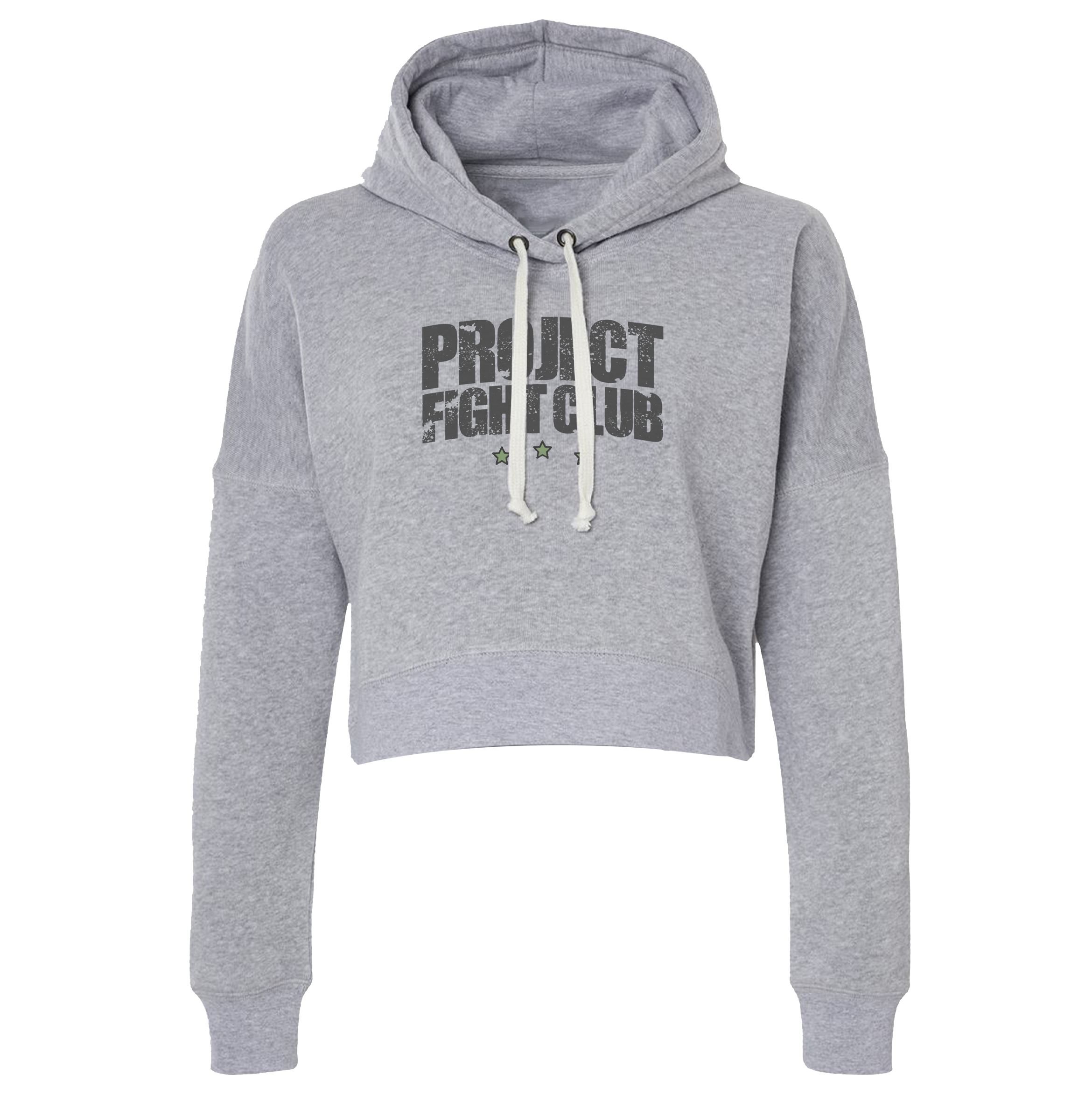 WOMENS GREY TRIBLEND CROP HOODIE 3 - HONOR SOLDIERS & VETERANS