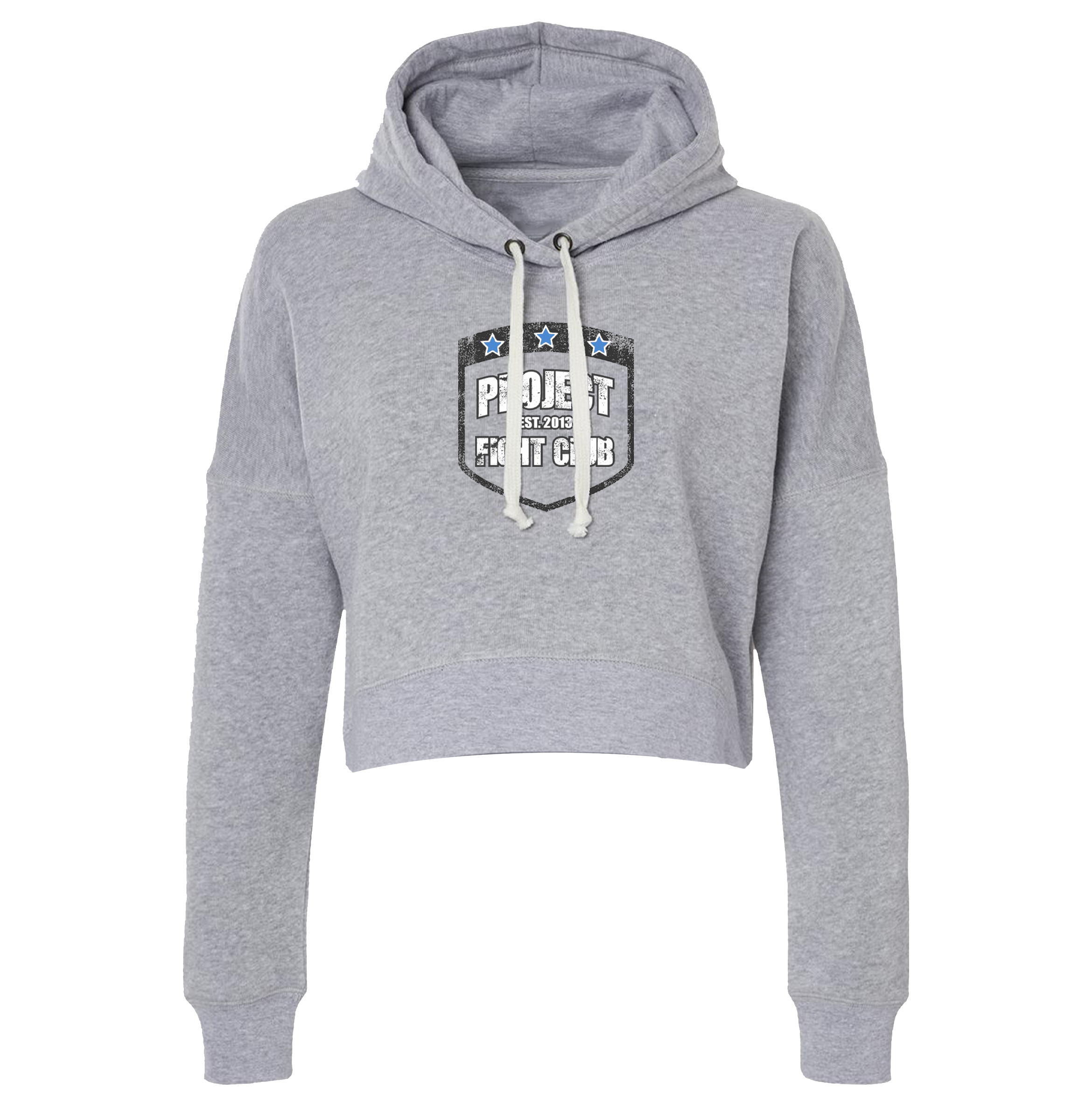 GREY TRI BLEND CROPPED HOODIE 4 - SUPPORT POLICE