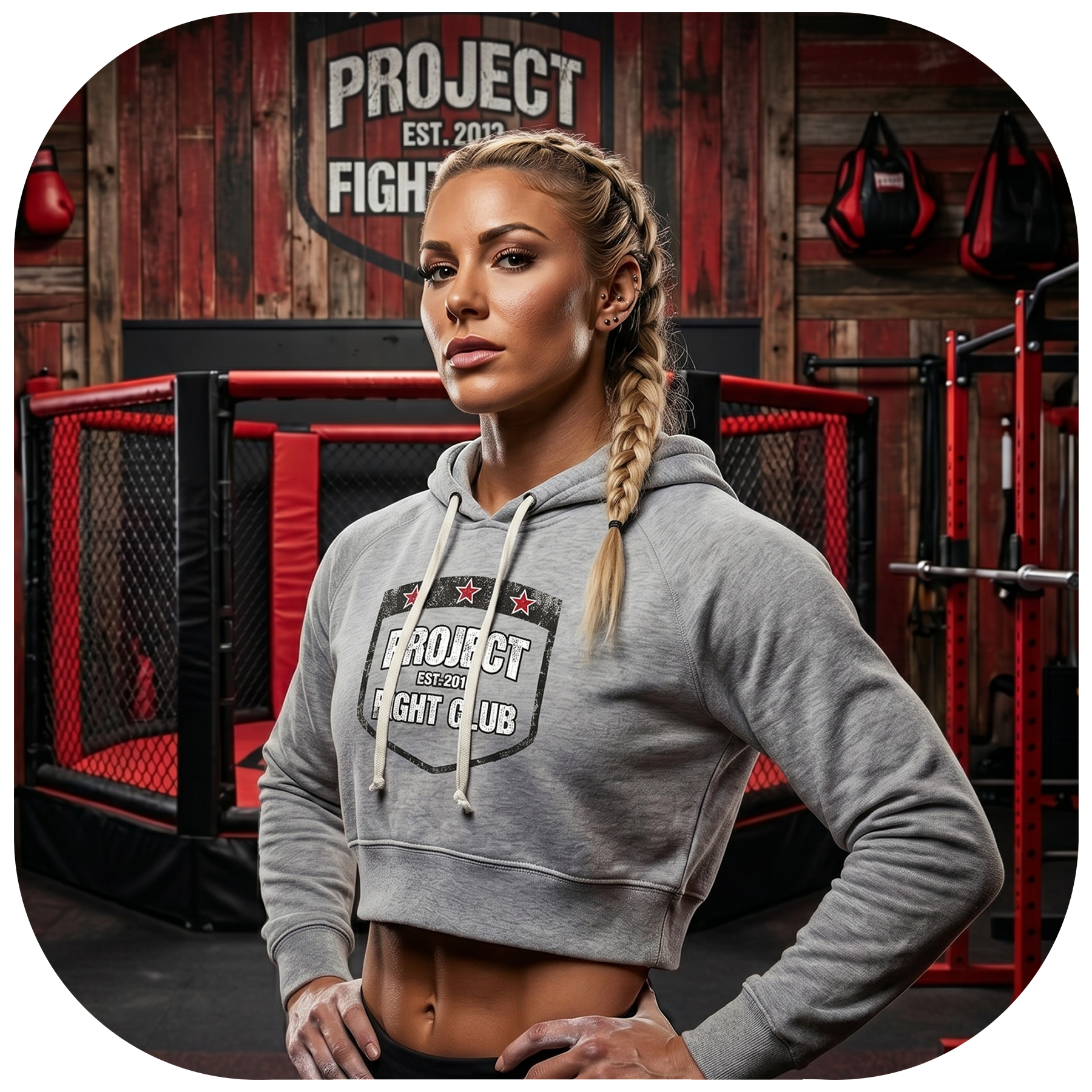 TRIBLEND GREY CROPPED HOODIE - HONOR FIREFIGHTERS & EMTs
