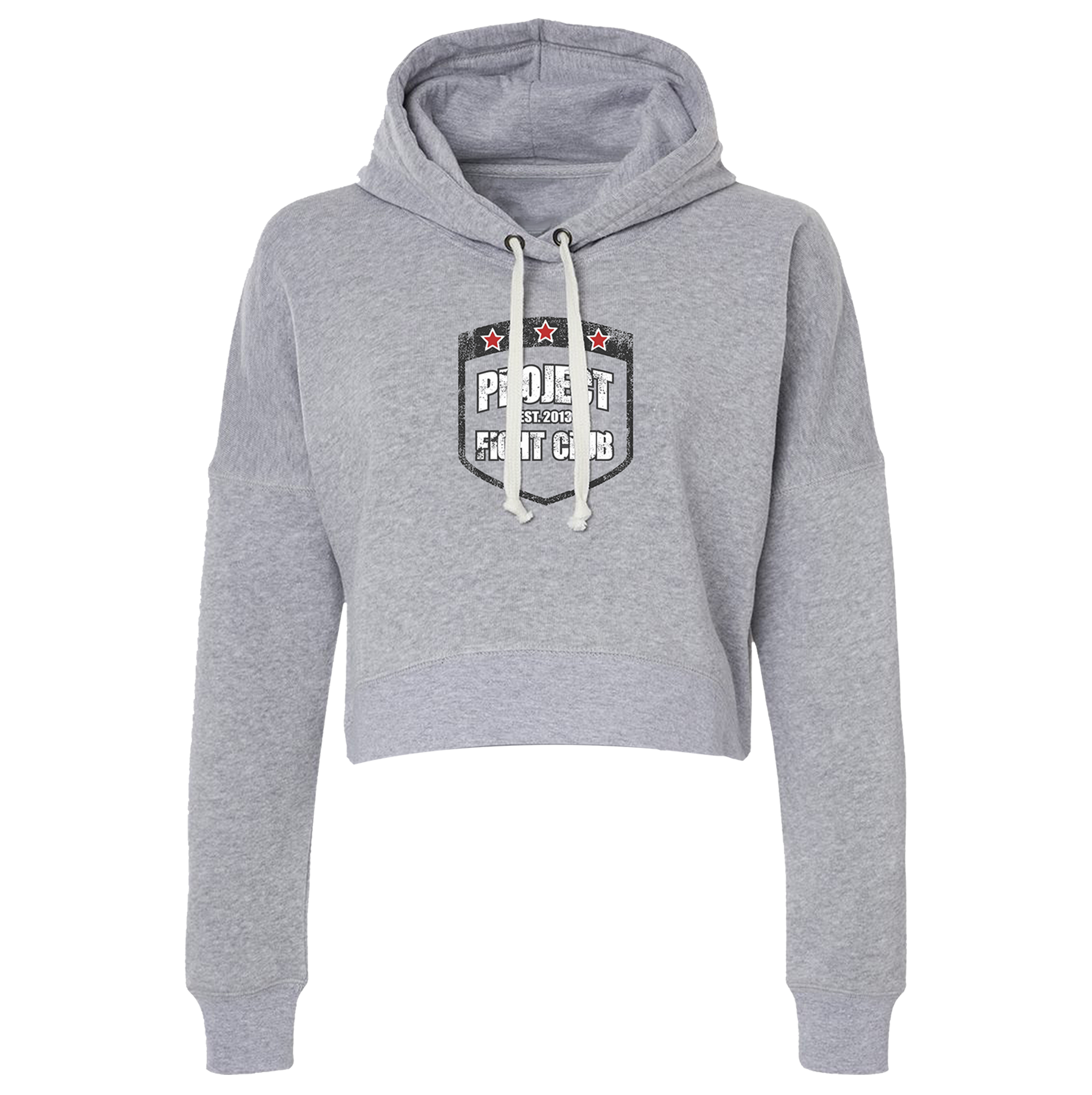 TRIBLEND GREY CROPPED HOODIE - HONOR FIREFIGHTERS & EMTs