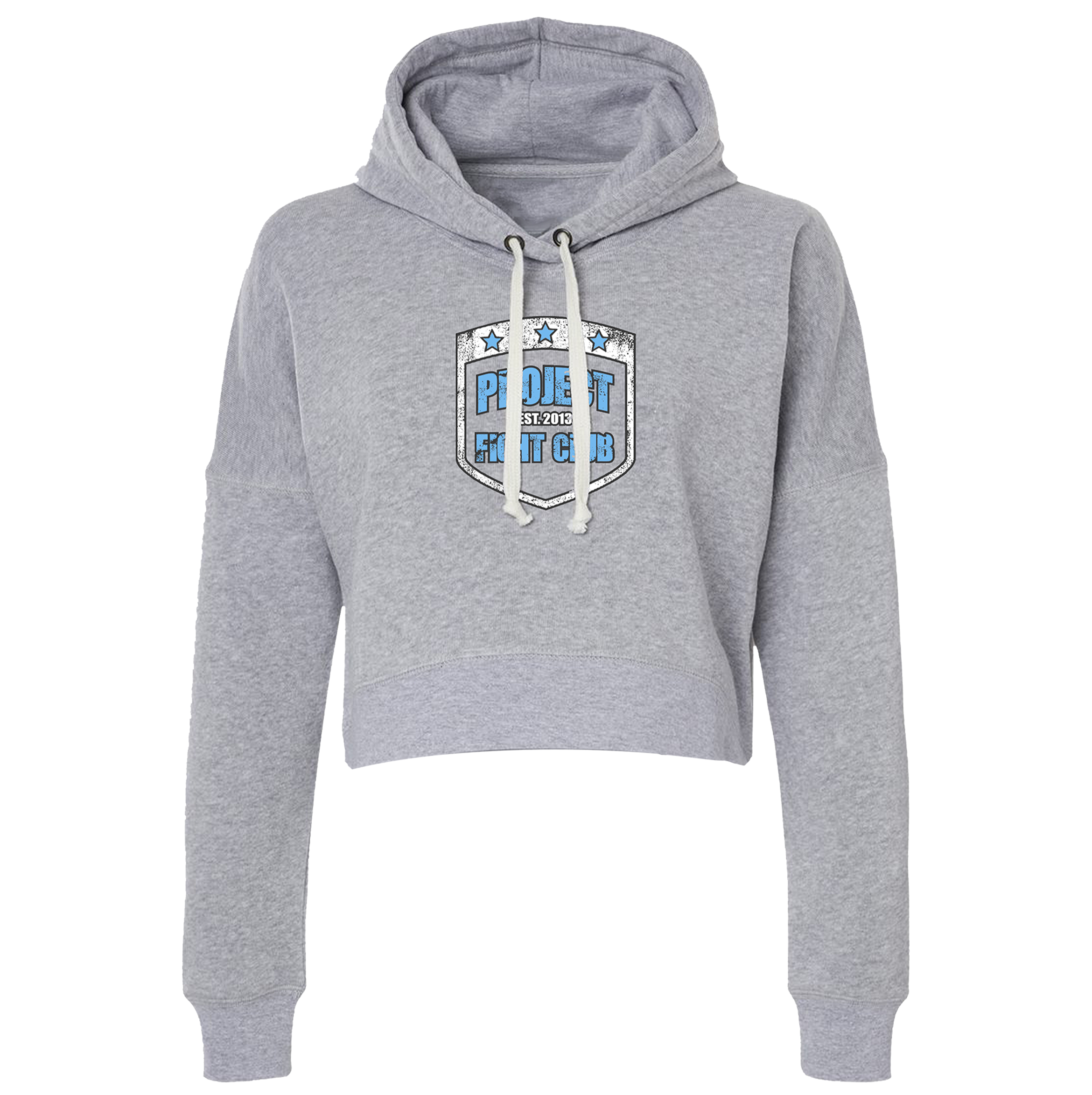 GREY TRI BLEND CROPPED HOODIE - SUPPORT POLICE