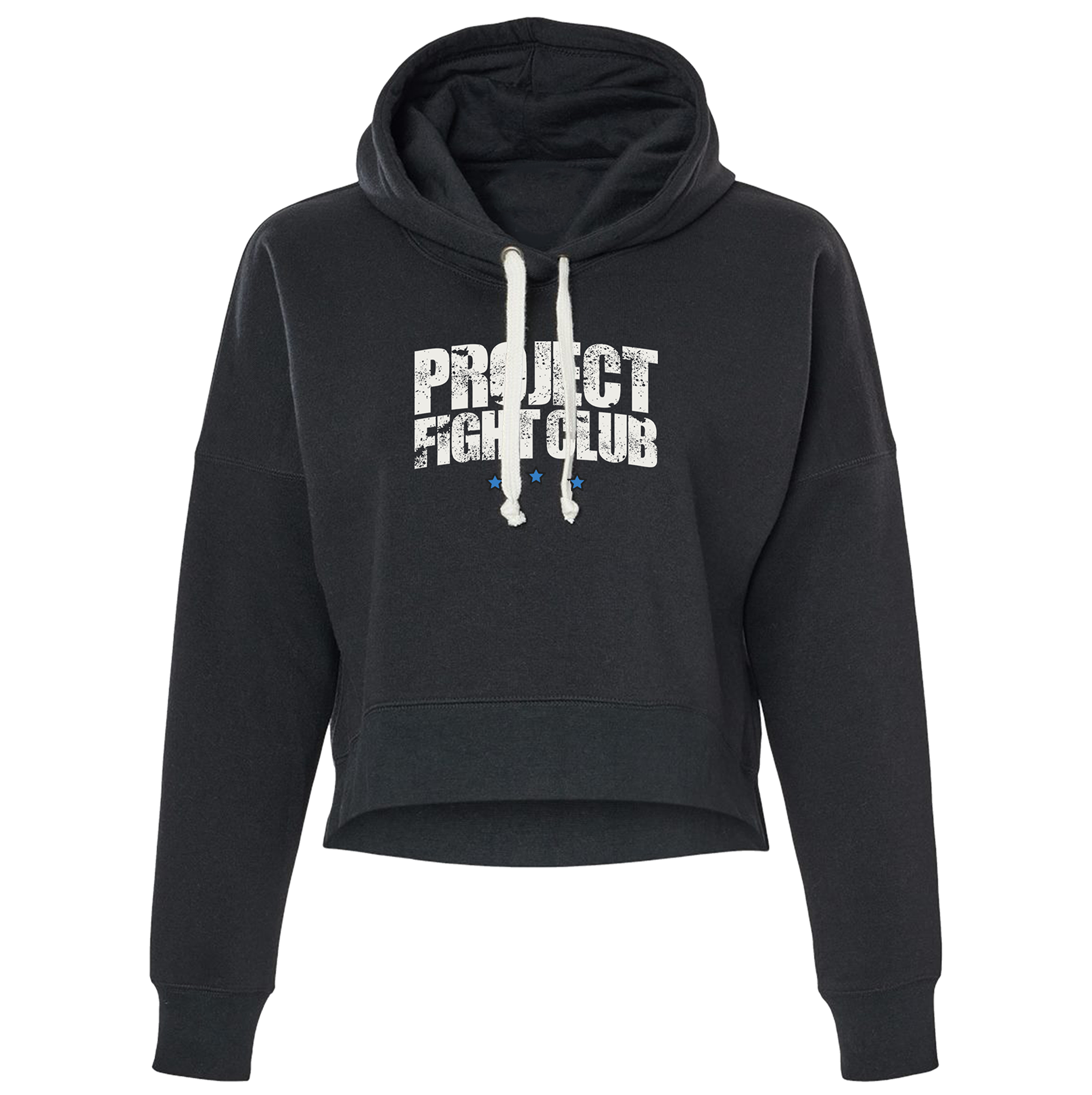 BLACK TRI BLEND CROPPED HOODIE 2 - SUPPORT POLICE
