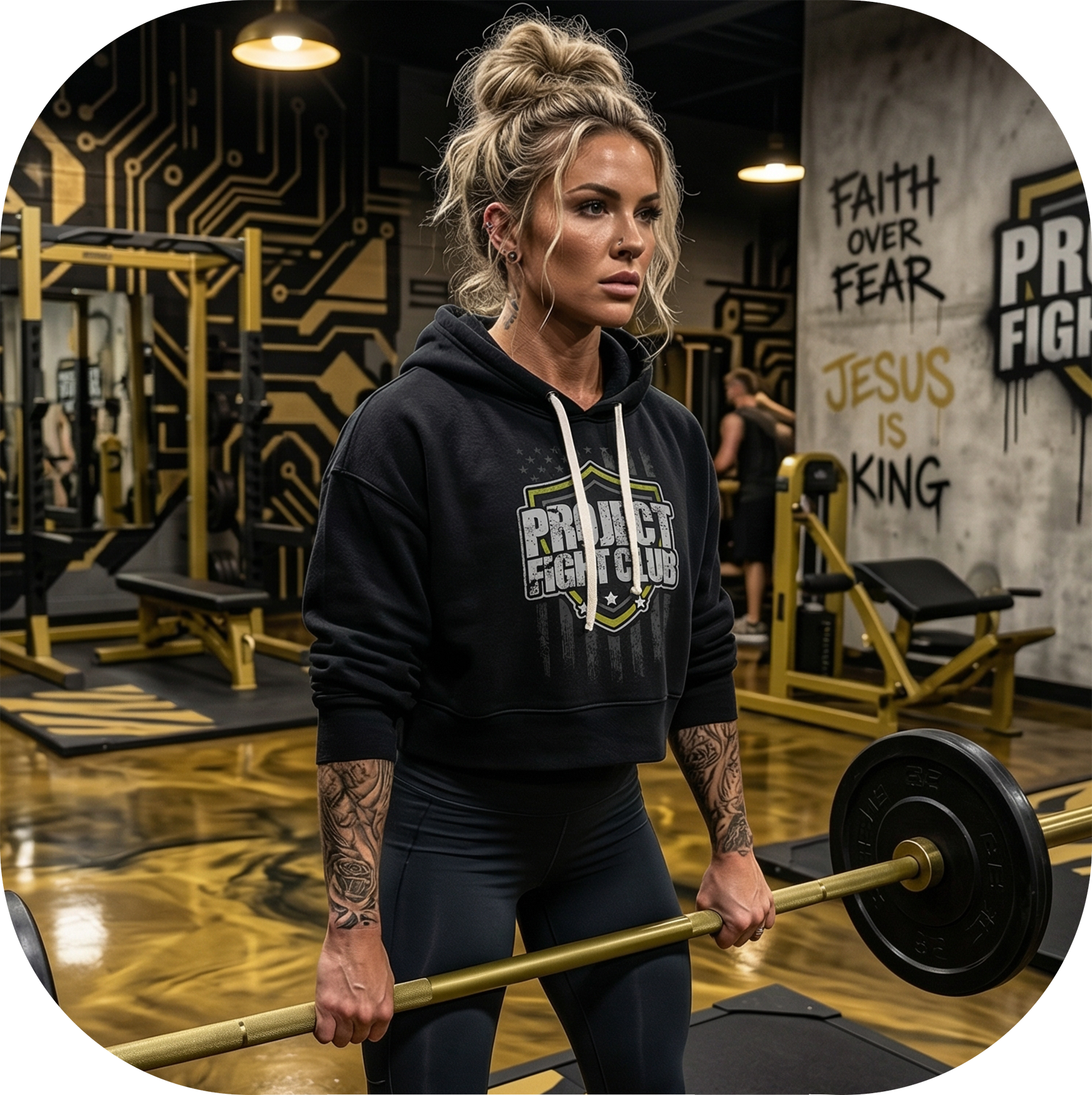 TRIBLEND BLACK CROPPED HOODIE #2 - SPREAD CHRISTIANITY