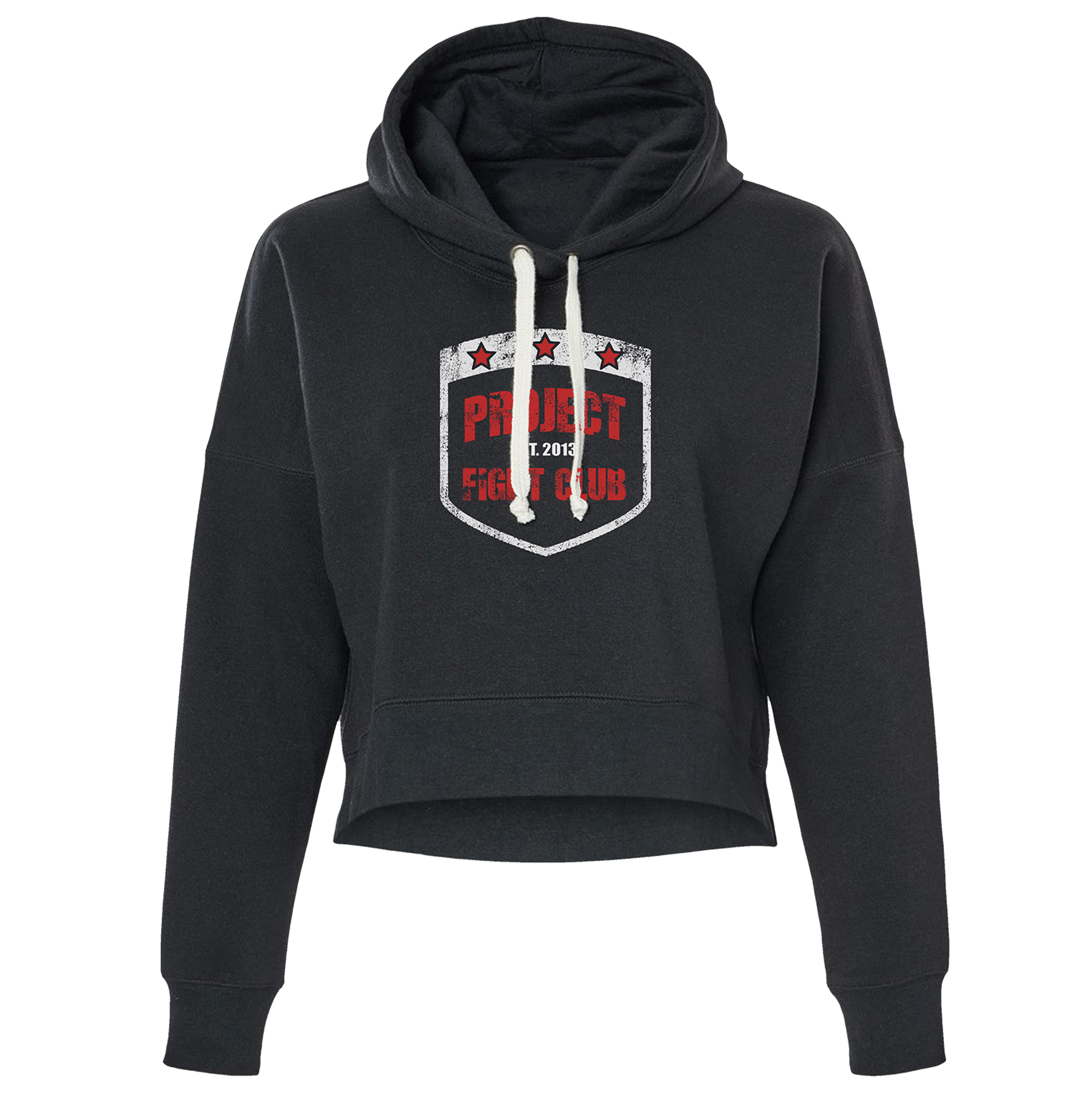 TRIBLEND BLACK CROPPED HOODIE - HONOR FIREFIGHTERS & EMTs