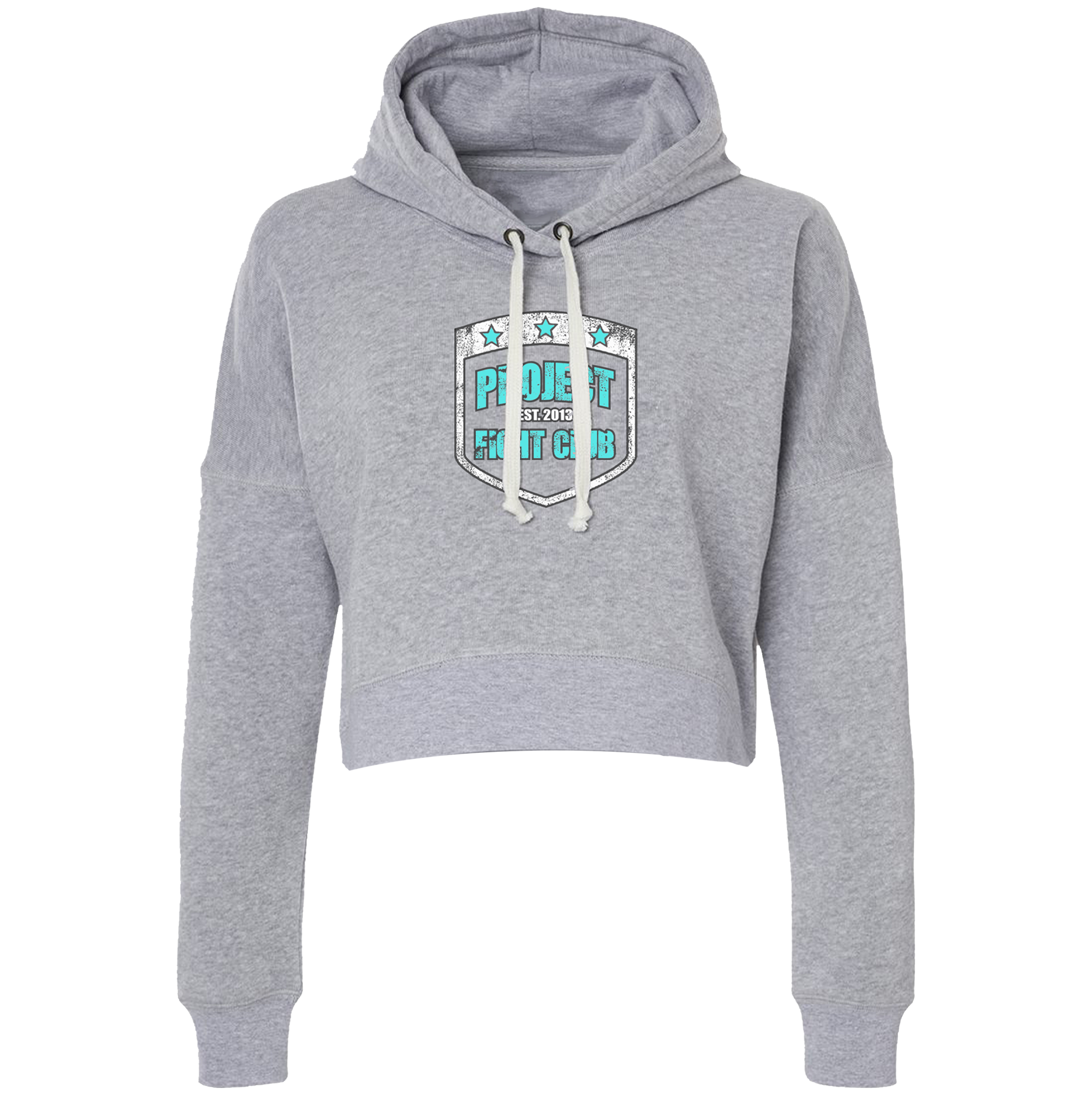 WOMENS GREY CROPPED HOODIE - FIGHT ADDICTION