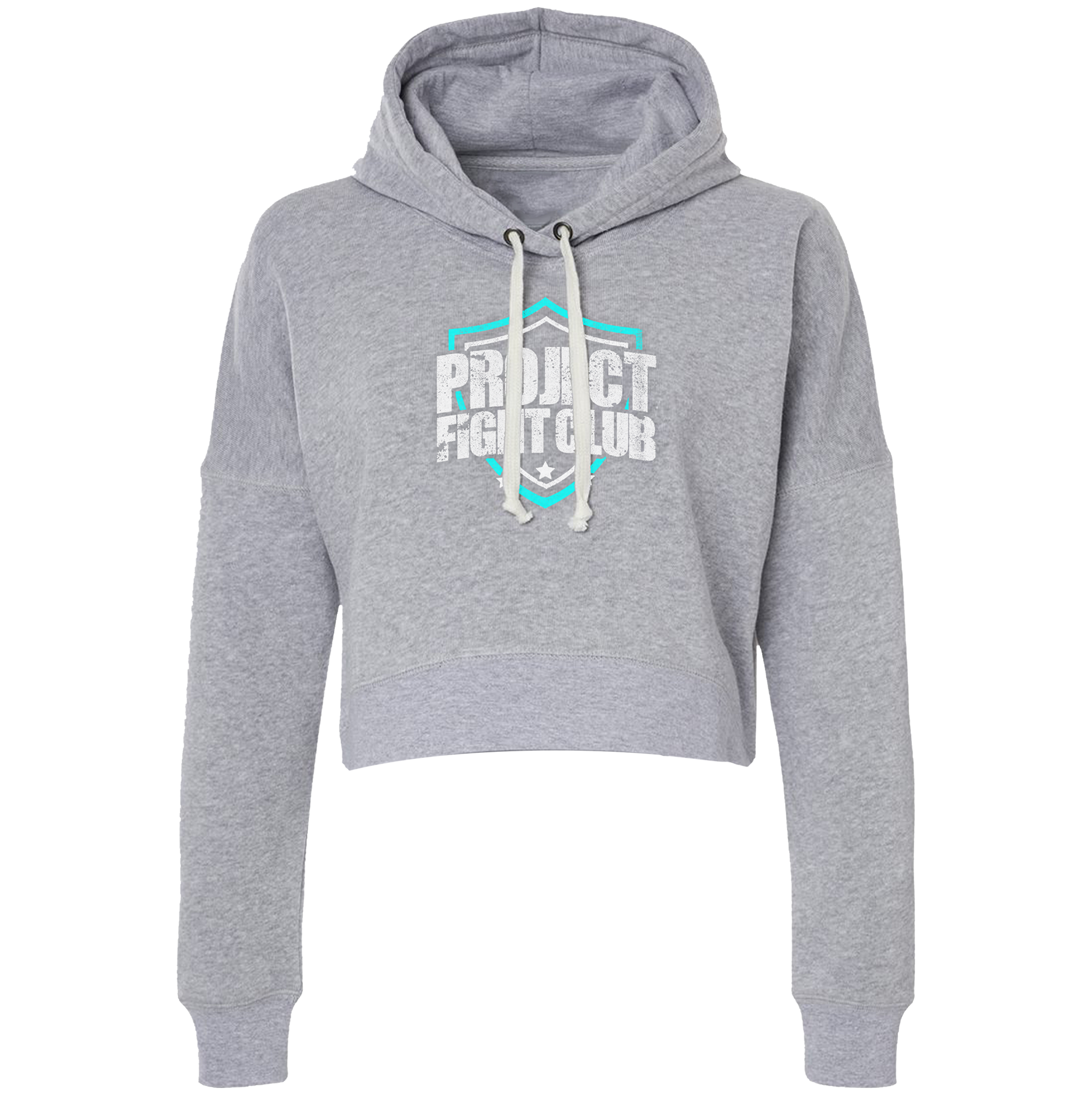 WOMENS GREY CROPPED HOODIE #2 - FIGHT ADDICTION