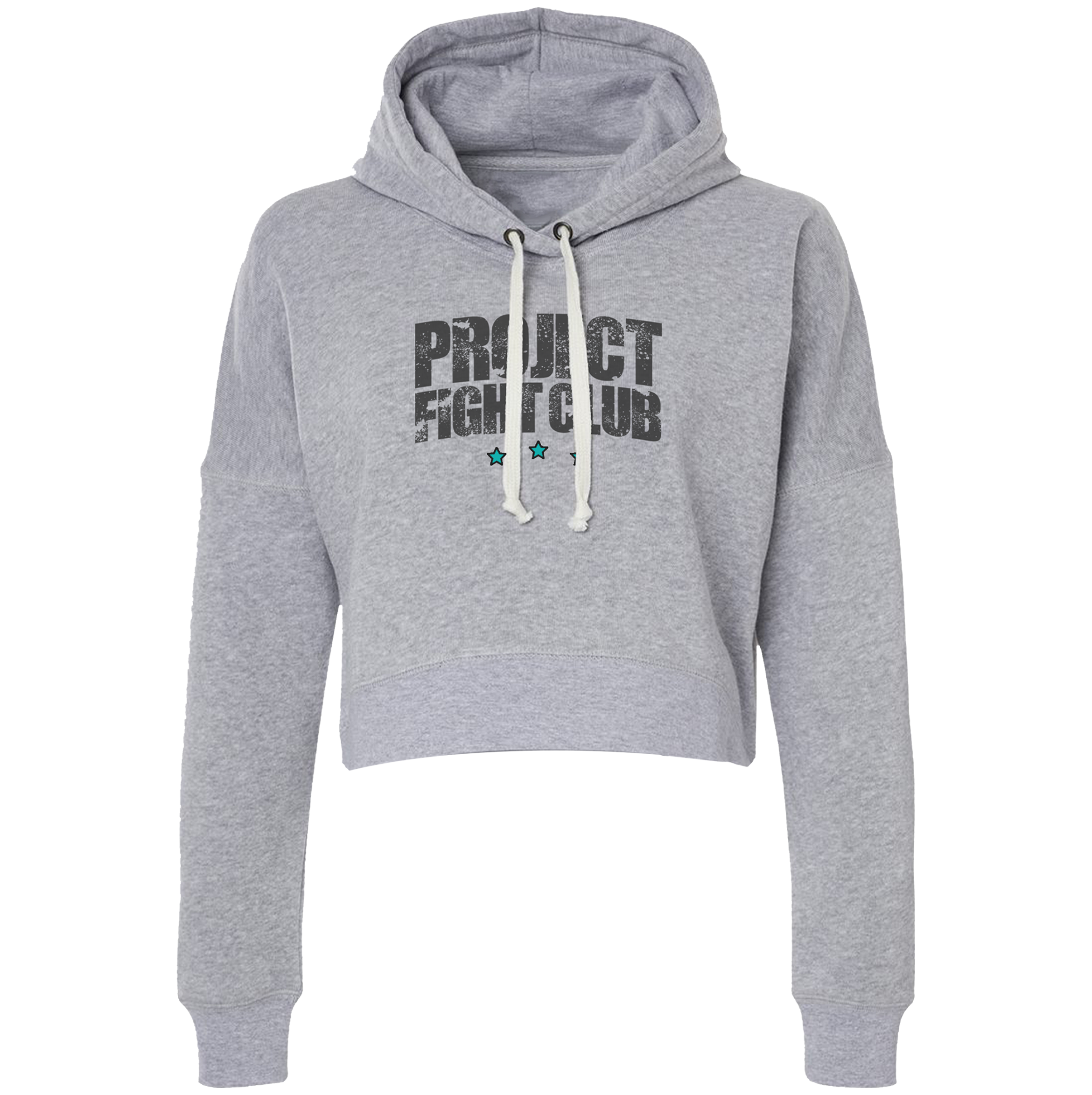 WOMENS GREY CROPPED HOODIE #3 - FIGHT ADDICTION