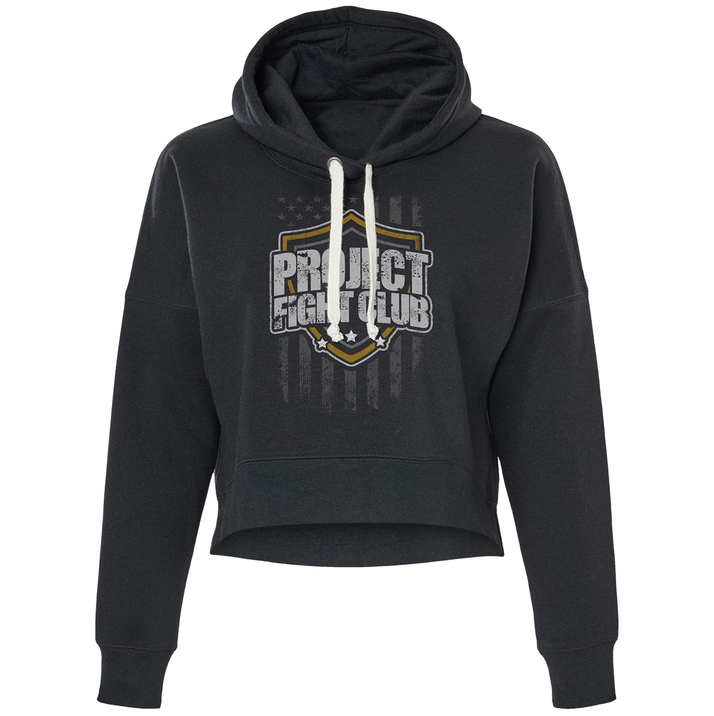 BLACK TRI-BLEND CROPPED HOODIE #2 - PROTECT ANIMALS & WILDLIFE