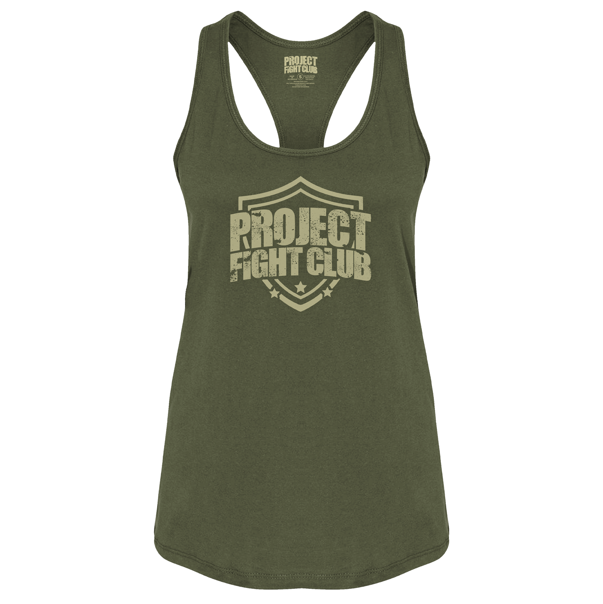 WOMENS MILITARY GREEN RACERBACK TANK - HONOR SOLDIERS & VETERANS