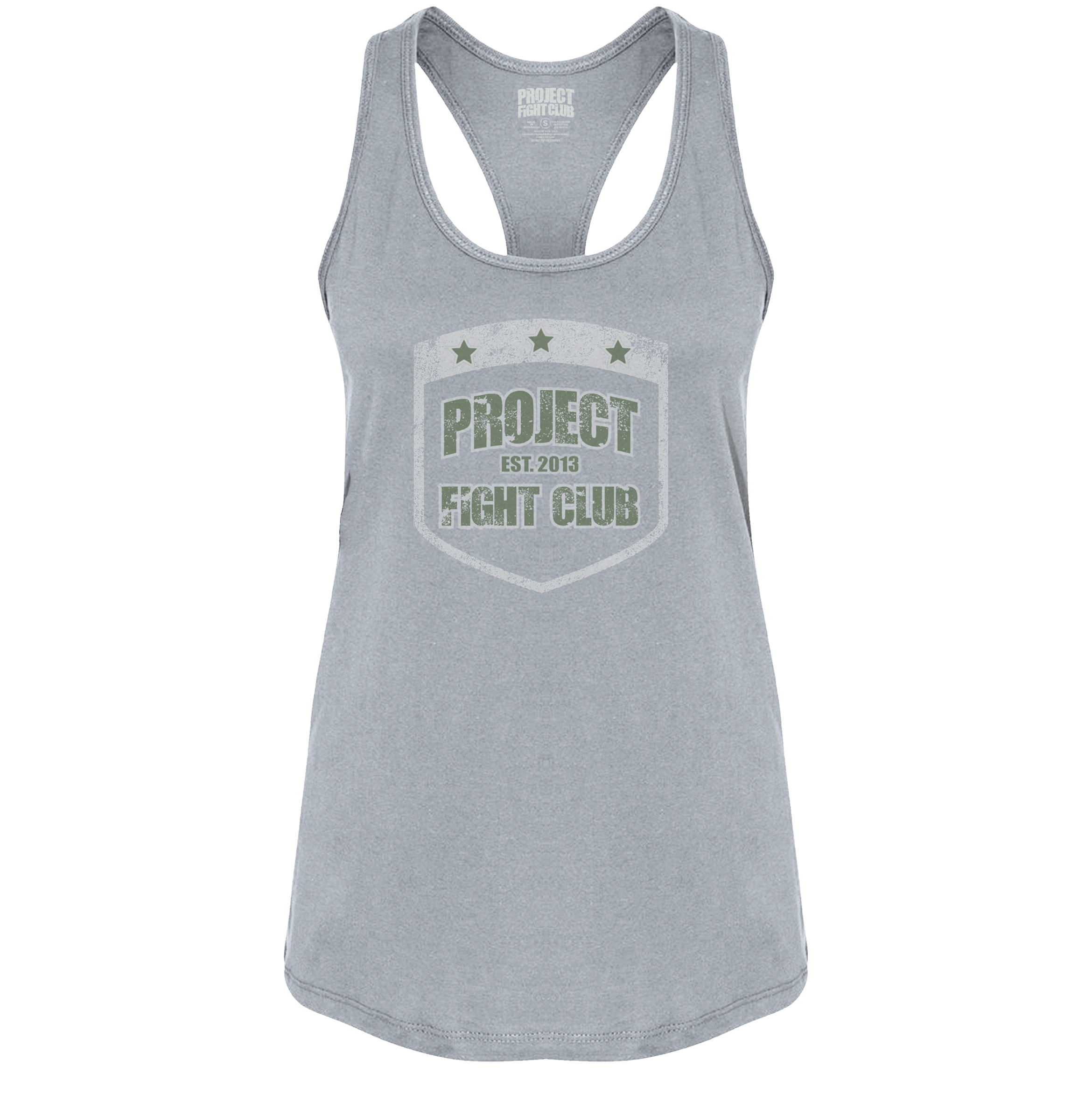 WOMENS GREY RACERBACK TANK 2 - HONOR SOLDIERS & VETERANS