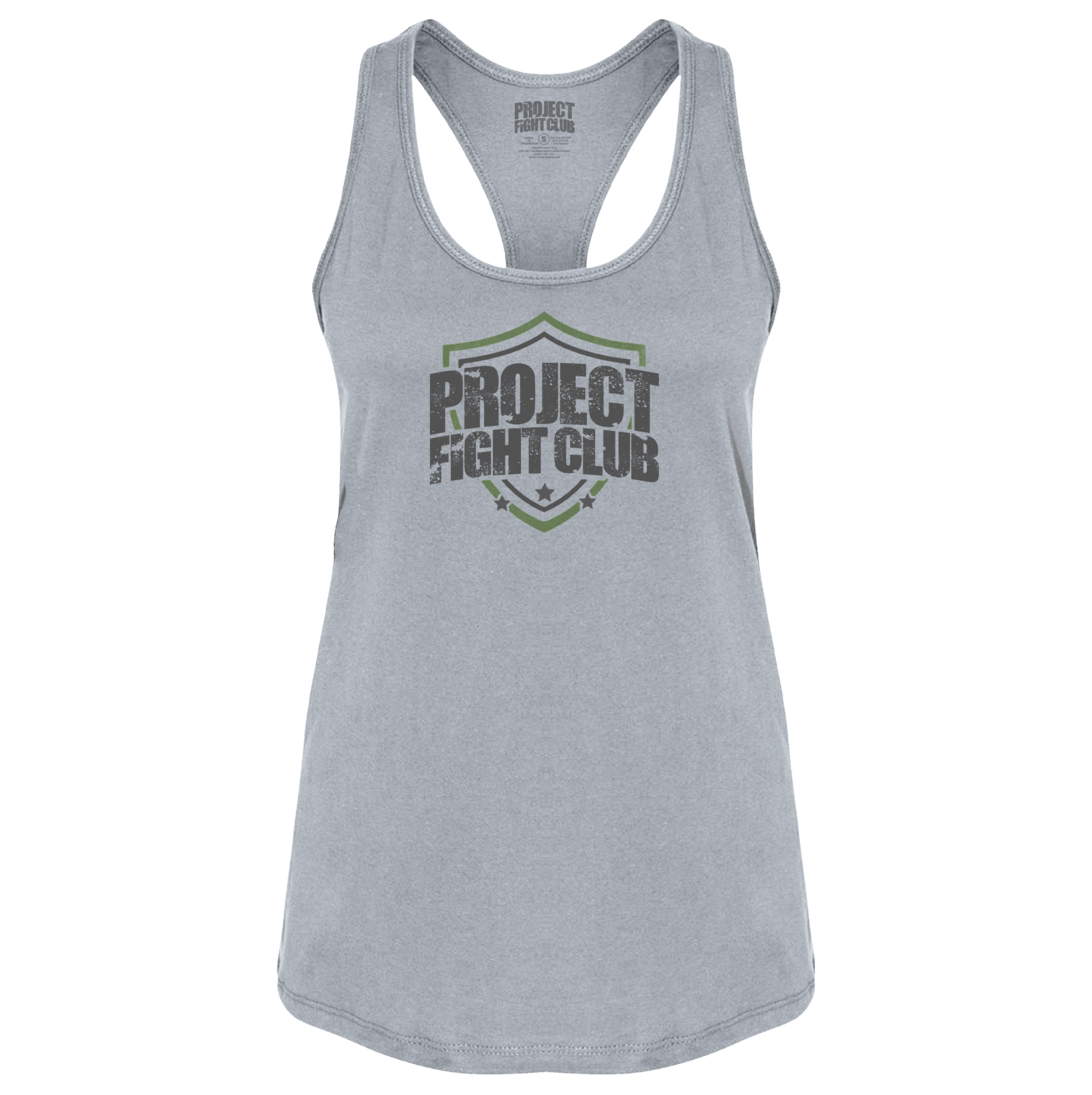 WOMENS GREY RACERBACK TANK 3 - HONOR SOLDIERS & VETERANS