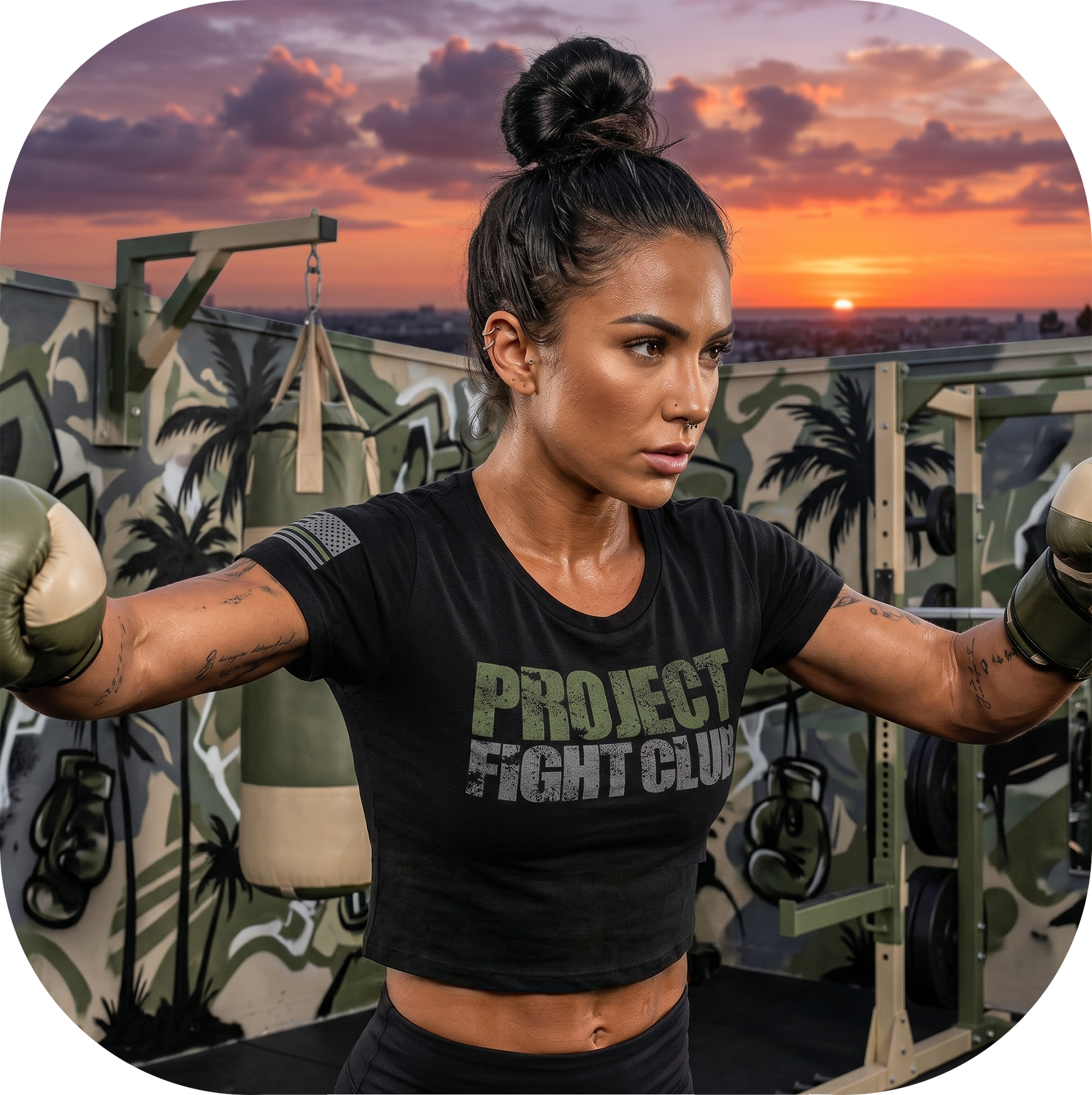 WOMENS BLACK CROPPED TEE - HONOR SOLDIERS & VETERANS