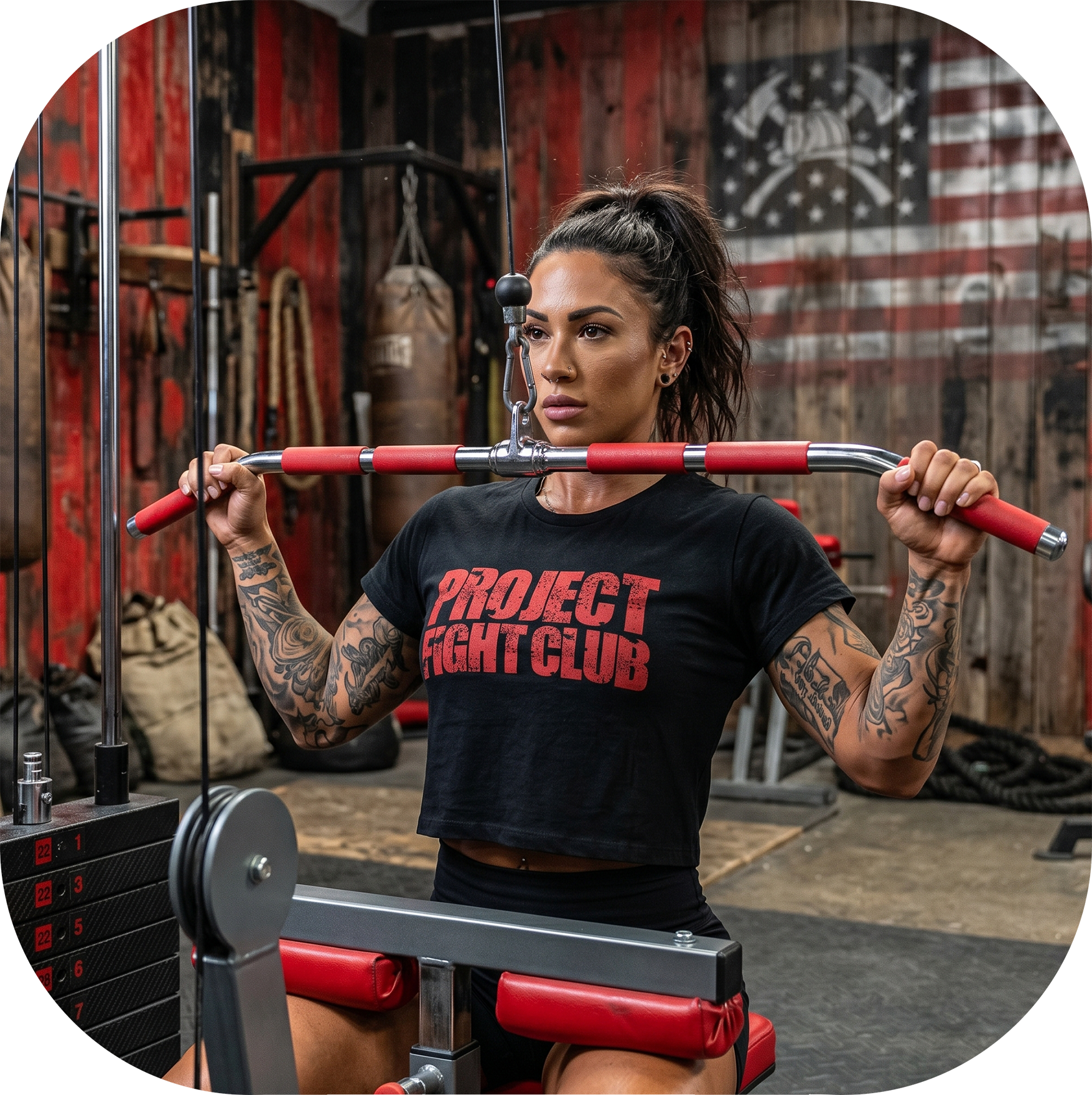 WOMENS BLACK CROP TEE 2 - HONOR FIREFIGHTERS & EMTs