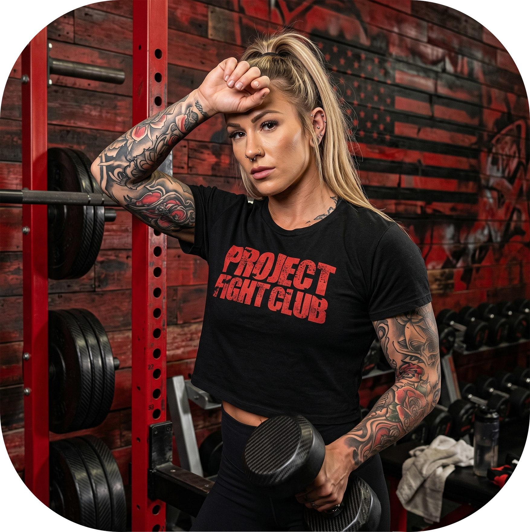 WOMENS BLACK CROP TEE 2 - HONOR FIREFIGHTERS & EMTs