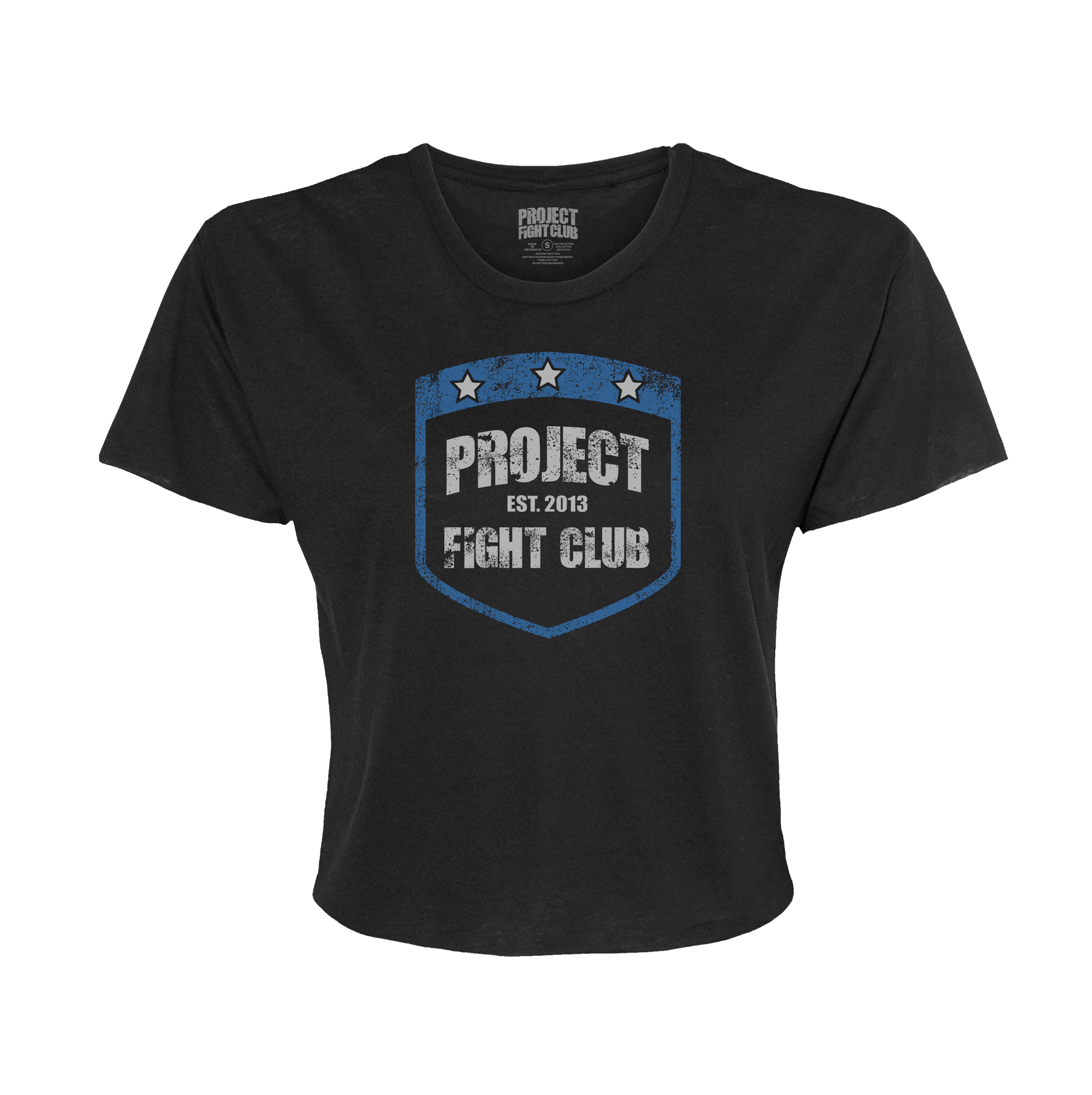 WOMENS BLACK CROPPED TEE #2 - SUPPORT POLICE