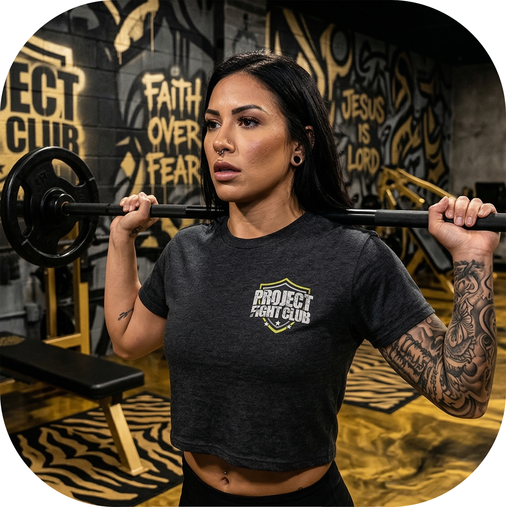 WOMENS GREY CROPPED TEE #3 - SPREAD CHRISTIANITY