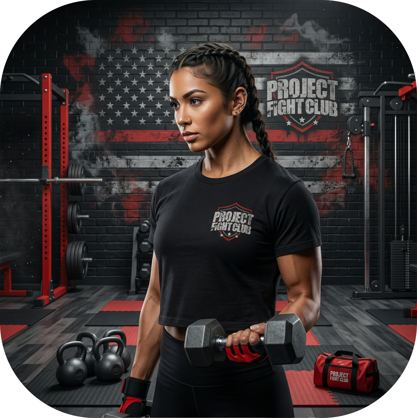 WOMENS BLACK CROPPED TEE 3 - HONOR FIREFIGHTERS & EMTs