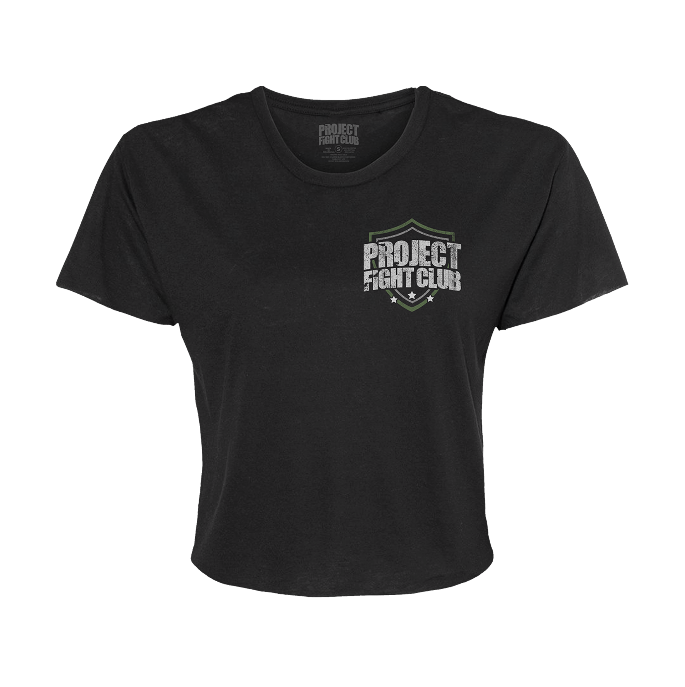 WOMENS BLACK CROPPED TEE 3 - HONOR SOLDIERS & VETERANS