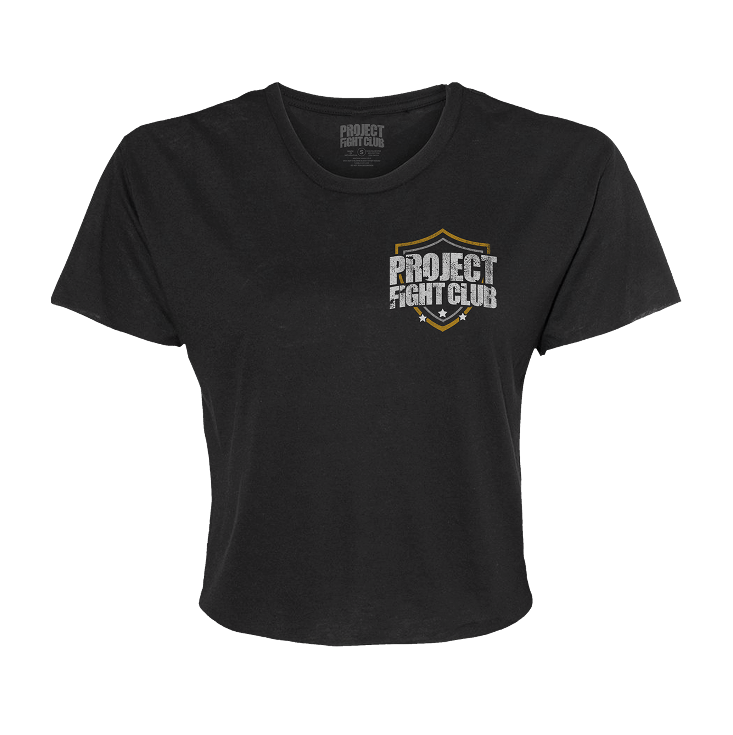 WOMENS BLACK CROPPED TEE #3 - PROTECT ANIMALS & WILDLIFE