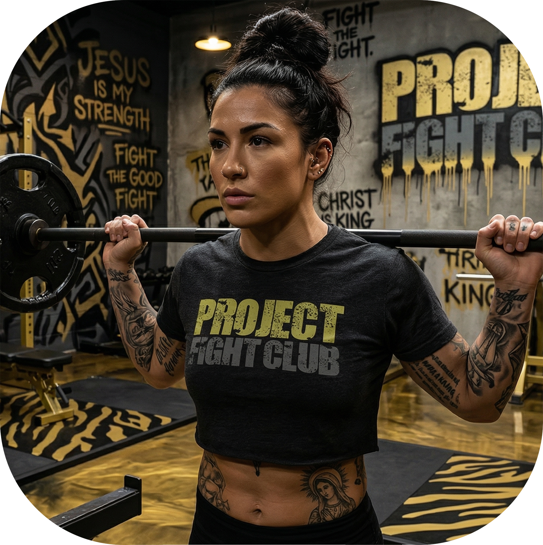 WOMENS BLACK CROPPED TEE - SPREAD CHRISTIANITY