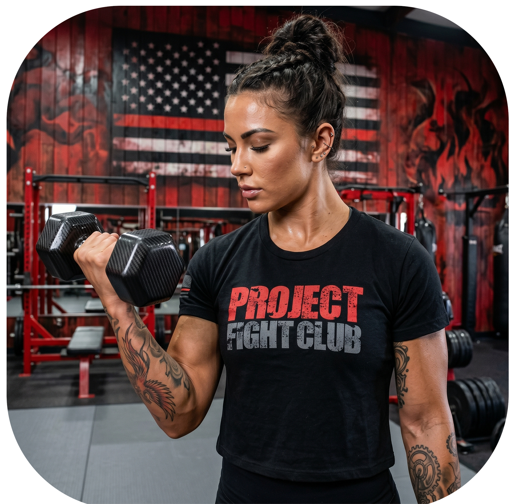 WOMENS BLACK CROPPED TEE - HONOR FIREFIGHTERS & EMTs