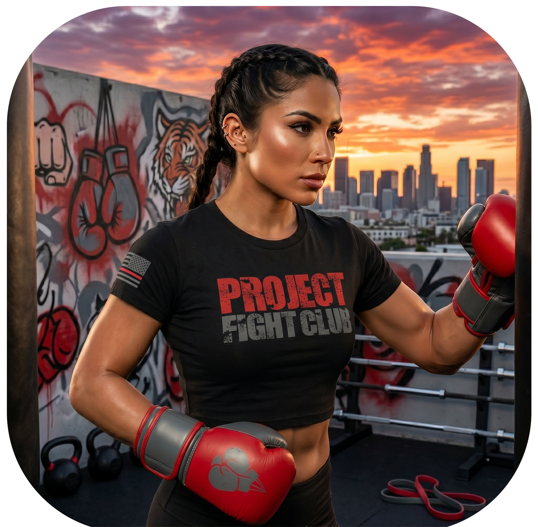 WOMENS BLACK CROPPED TEE - HONOR FIREFIGHTERS & EMTs