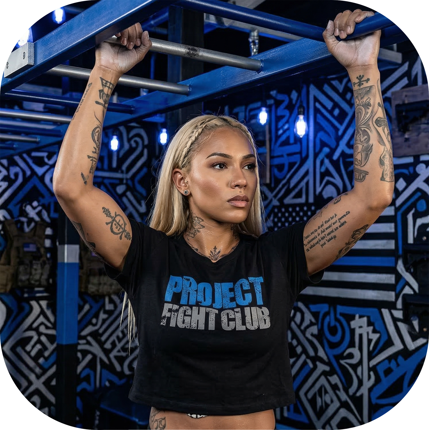 WOMENS BLACK CROPPED TEE - SUPPORT POLICE