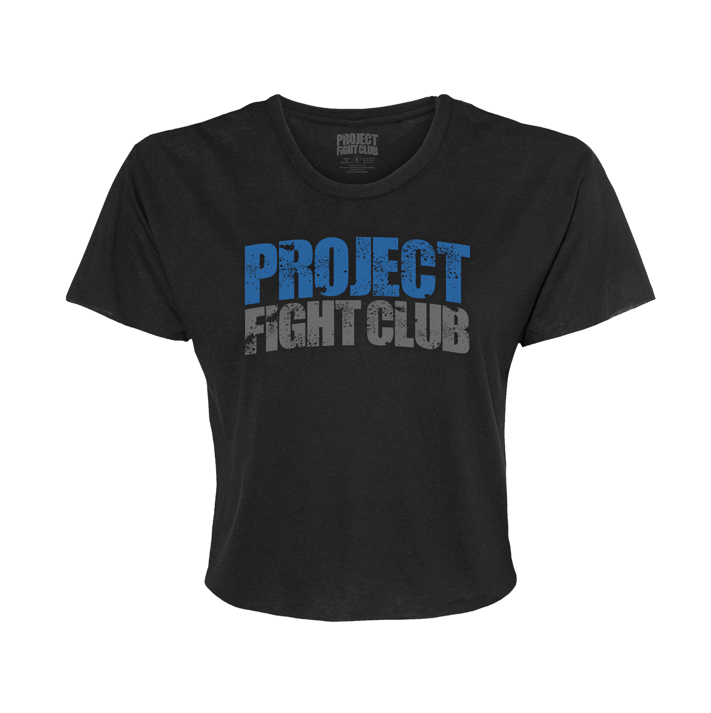 WOMENS BLACK CROPPED TEE - SUPPORT POLICE