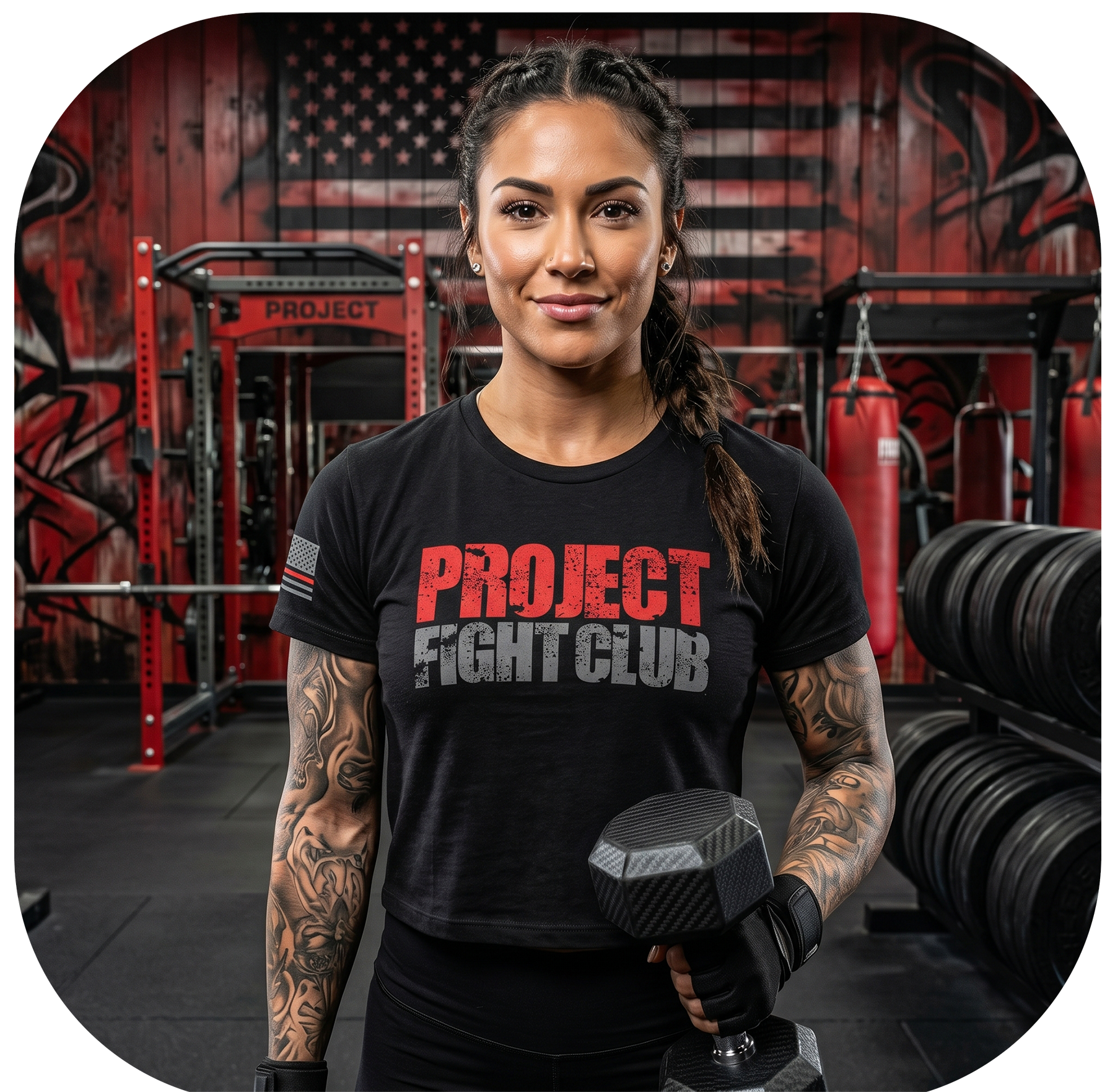 WOMENS BLACK CROPPED TEE - HONOR FIREFIGHTERS & EMTs