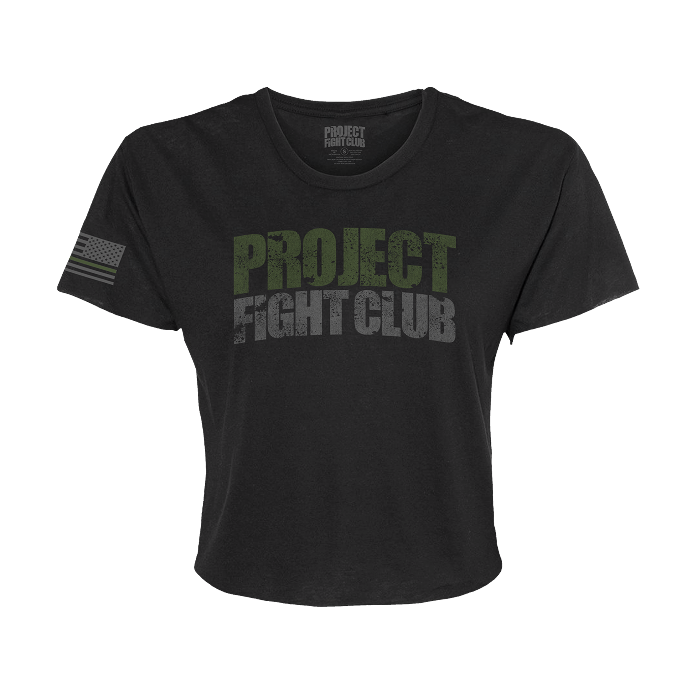 WOMENS BLACK CROPPED TEE - HONOR SOLDIERS & VETERANS