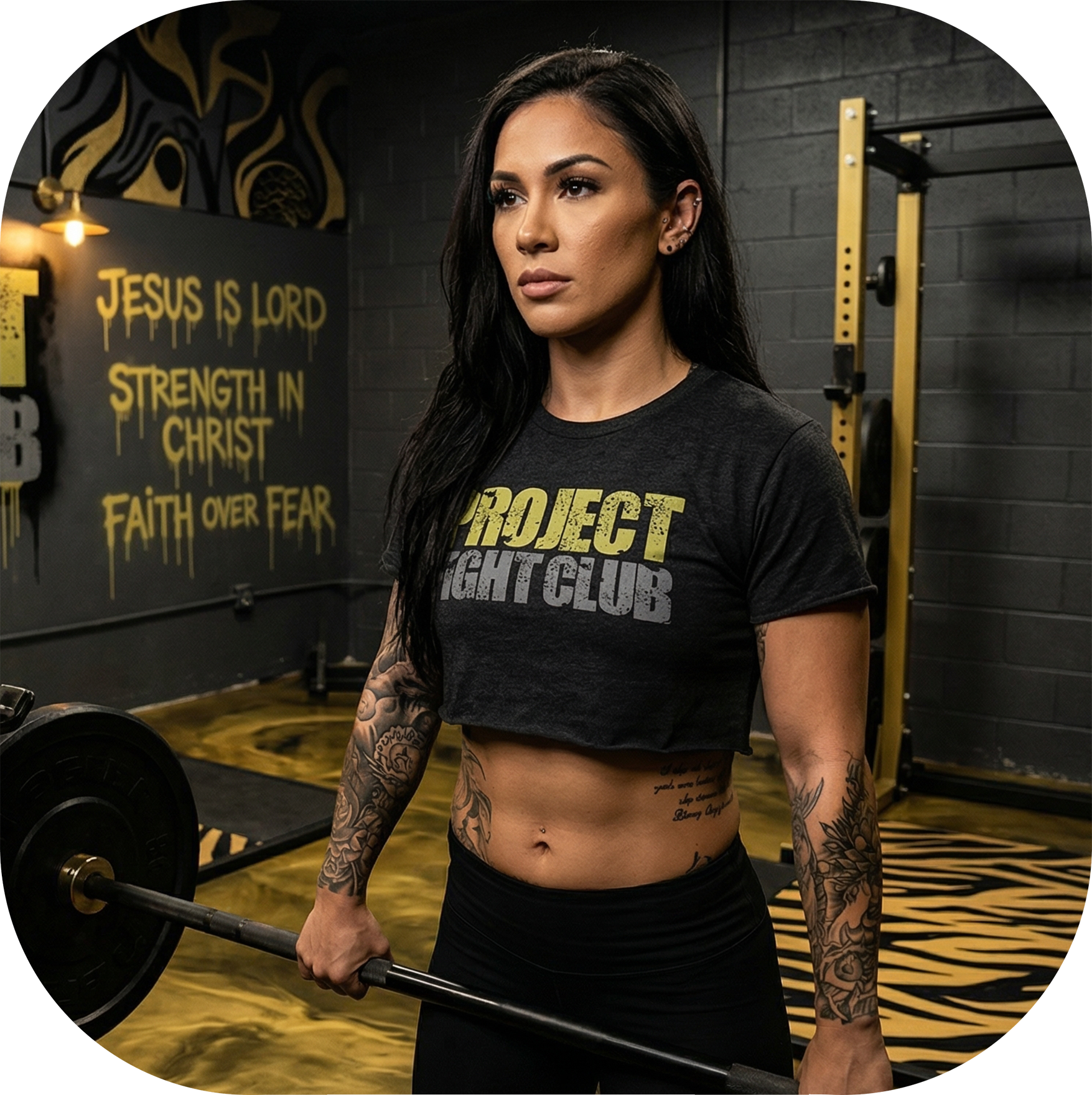 WOMENS BLACK CROPPED TEE - SPREAD CHRISTIANITY