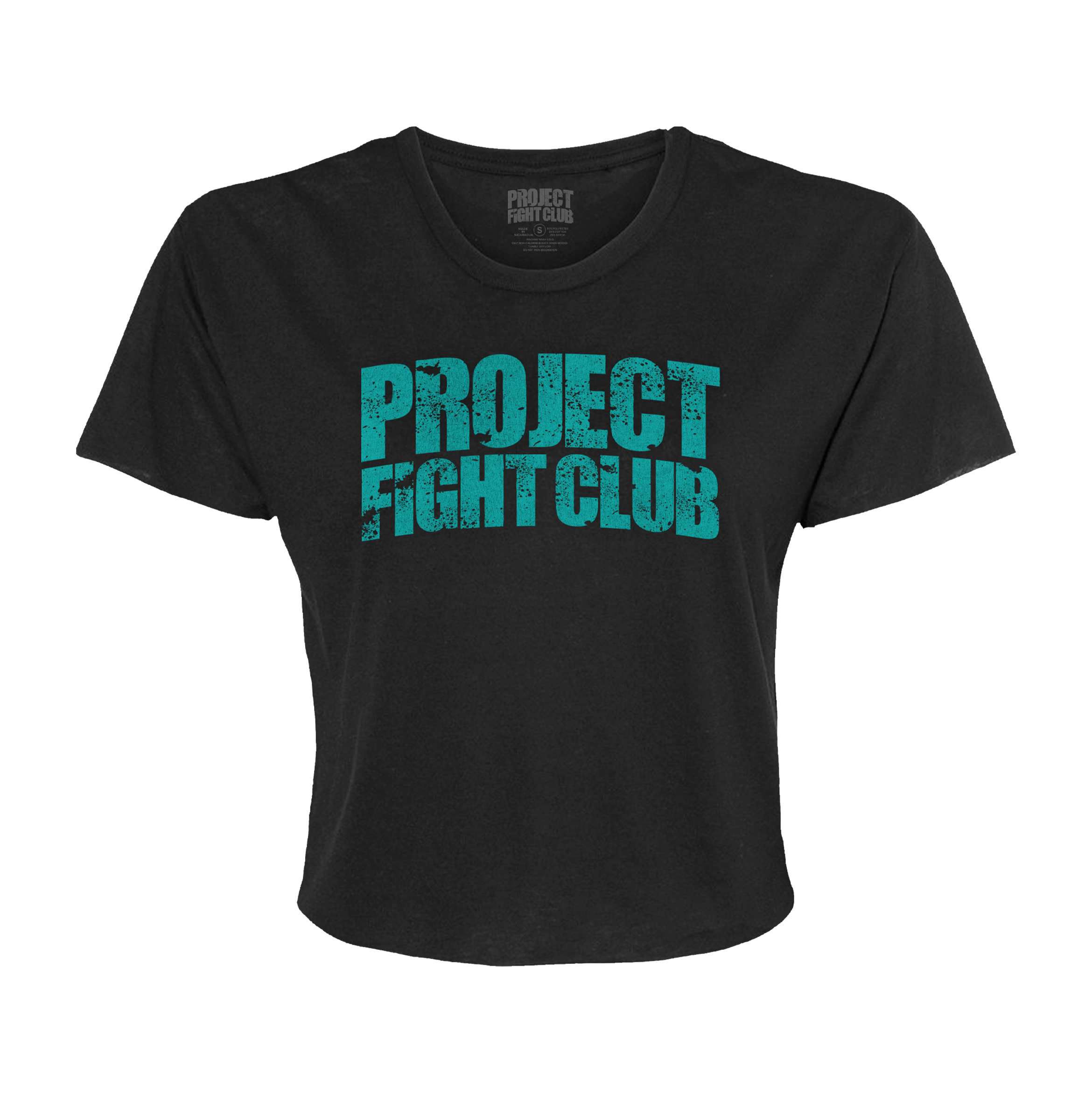 WOMENS BLACK CROPPED TEE #2 - FIGHT ADDICTION