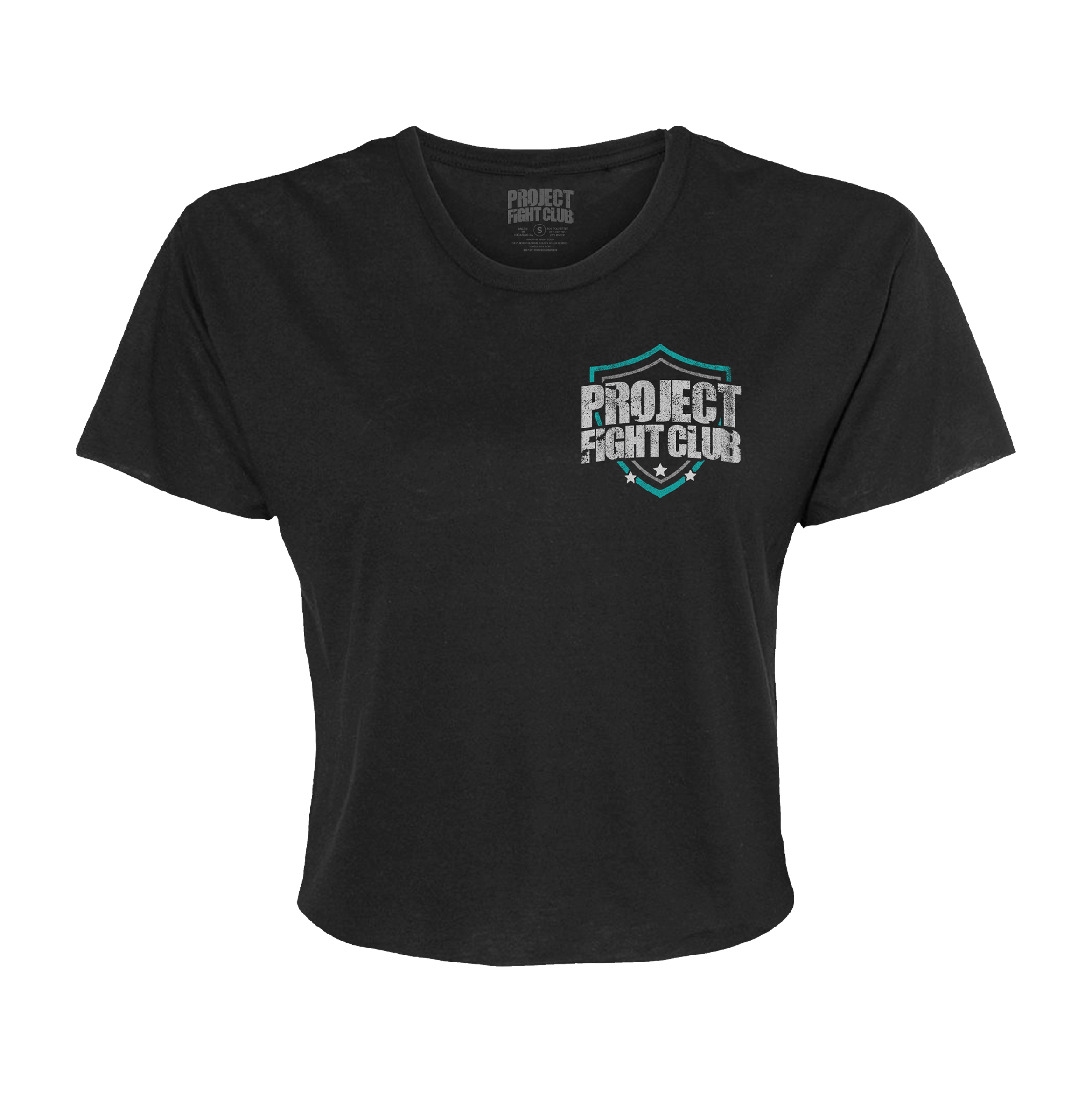 WOMENS BLACK CROPPED TEE #3 - FIGHT ADDICTION