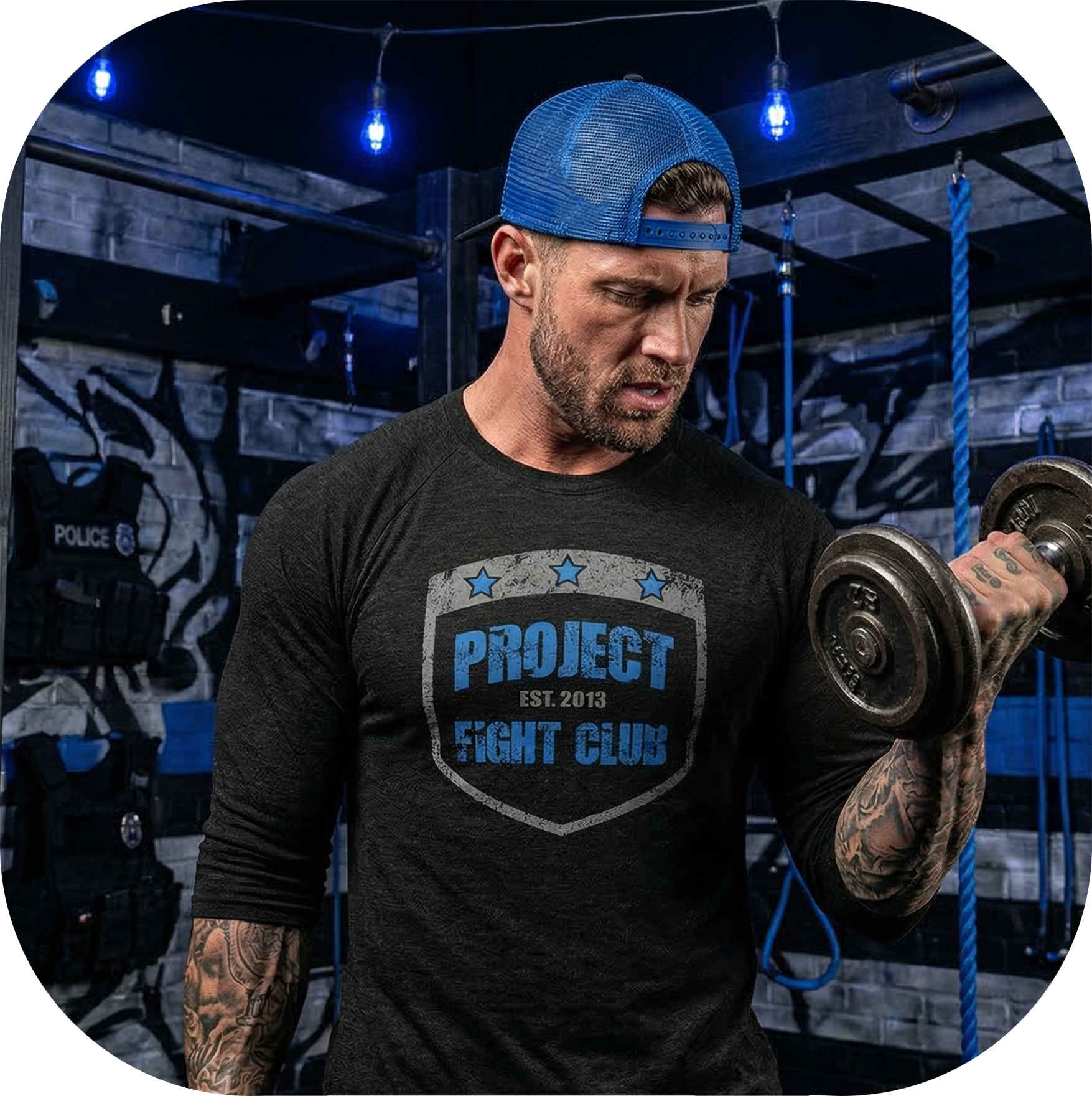 BLACK BASEBALL TEE #3 - SUPPORT POLICE
