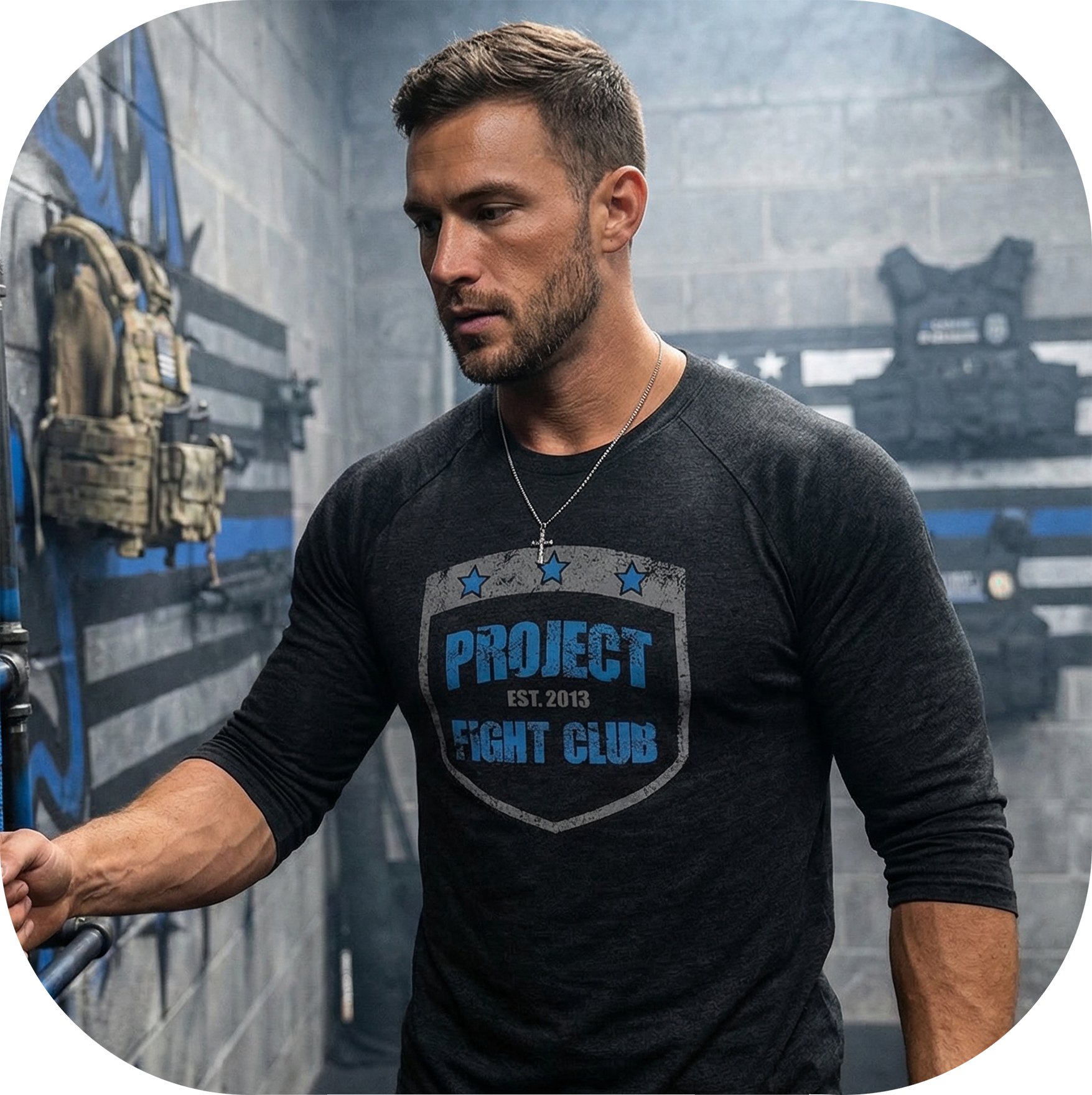 BLACK BASEBALL TEE #3 - SUPPORT POLICE