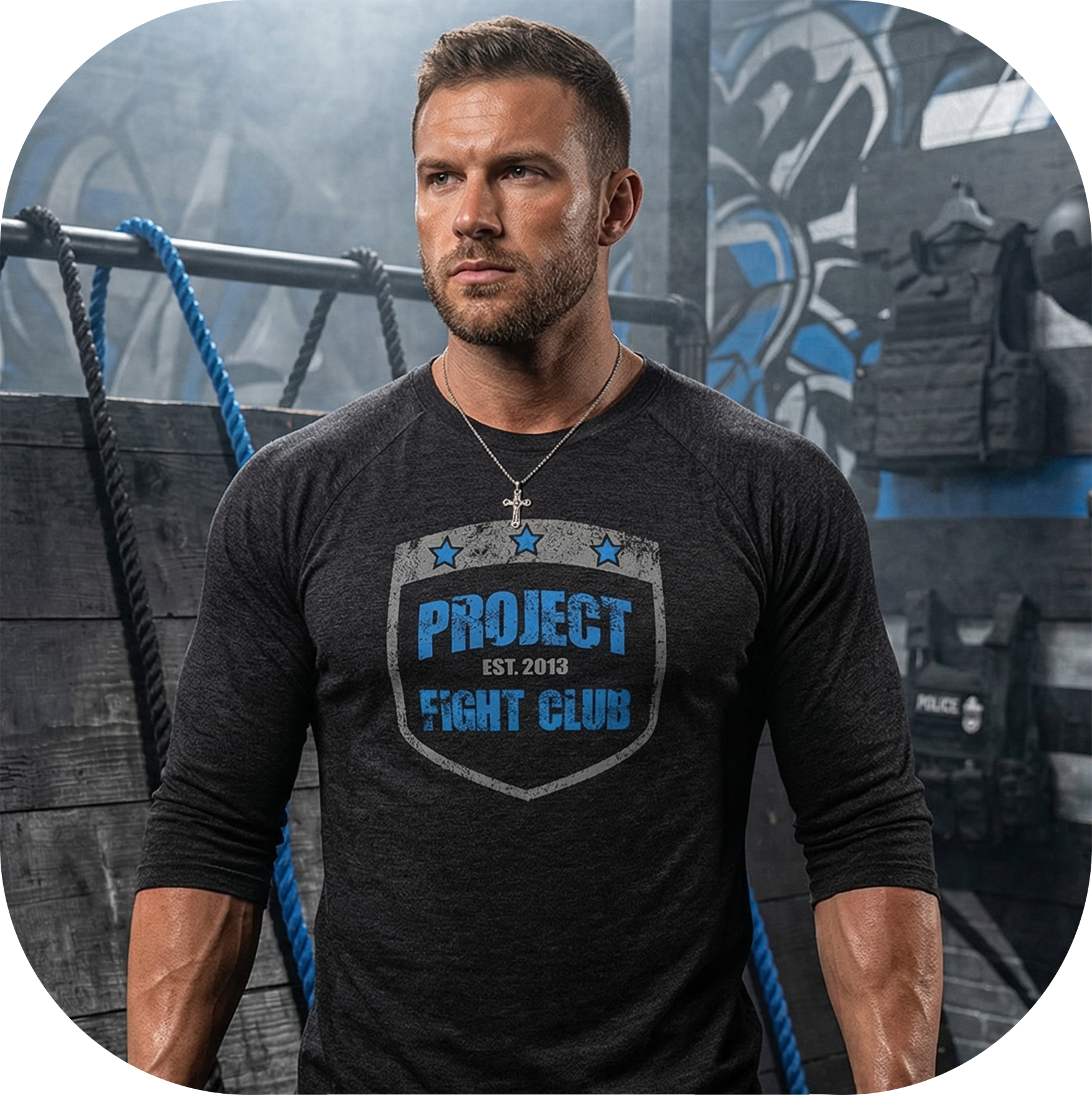 BLACK BASEBALL TEE #3 - SUPPORT POLICE