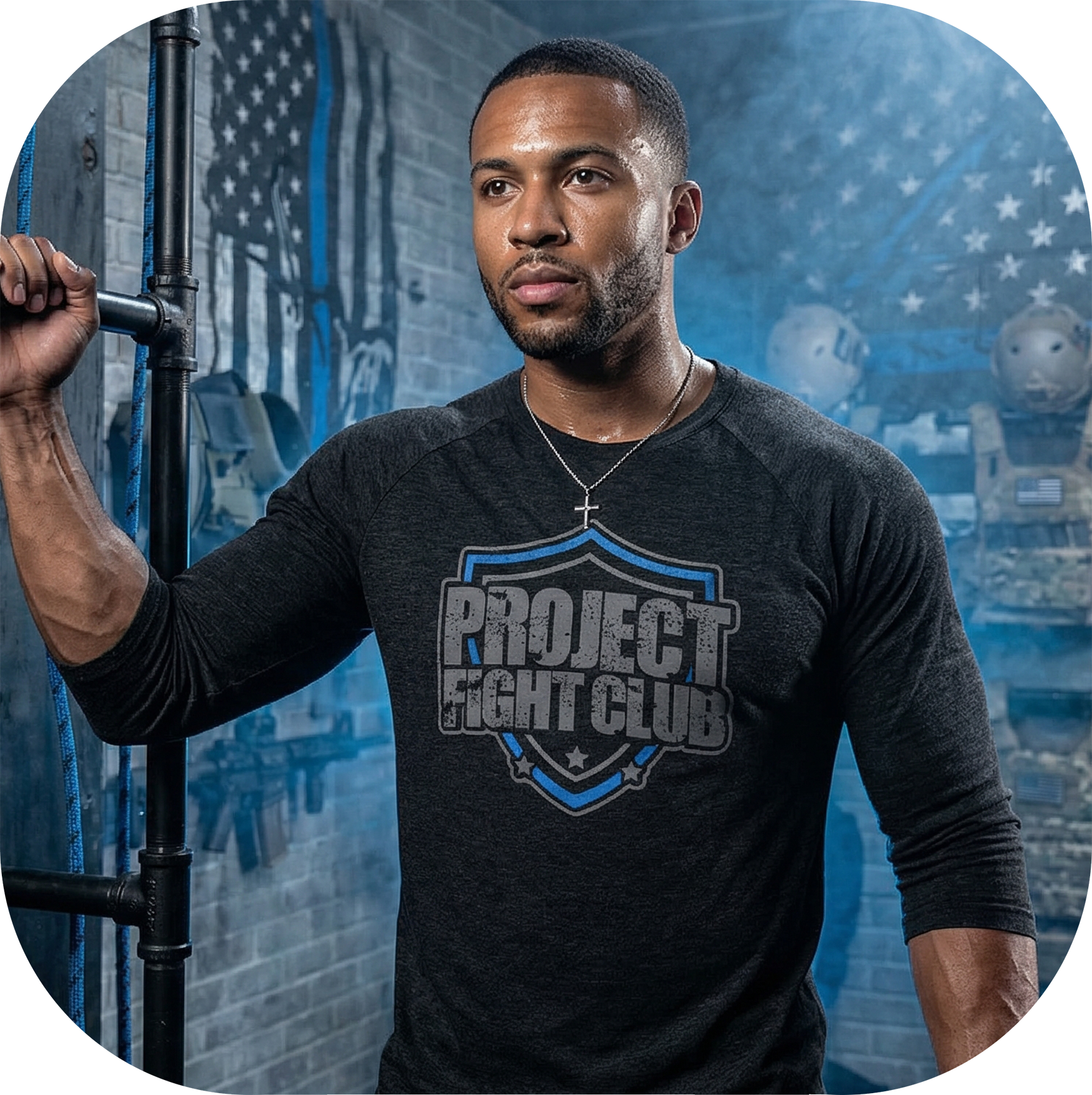 BLACK BASEBALL TEE #5 - SUPPORT POLICE