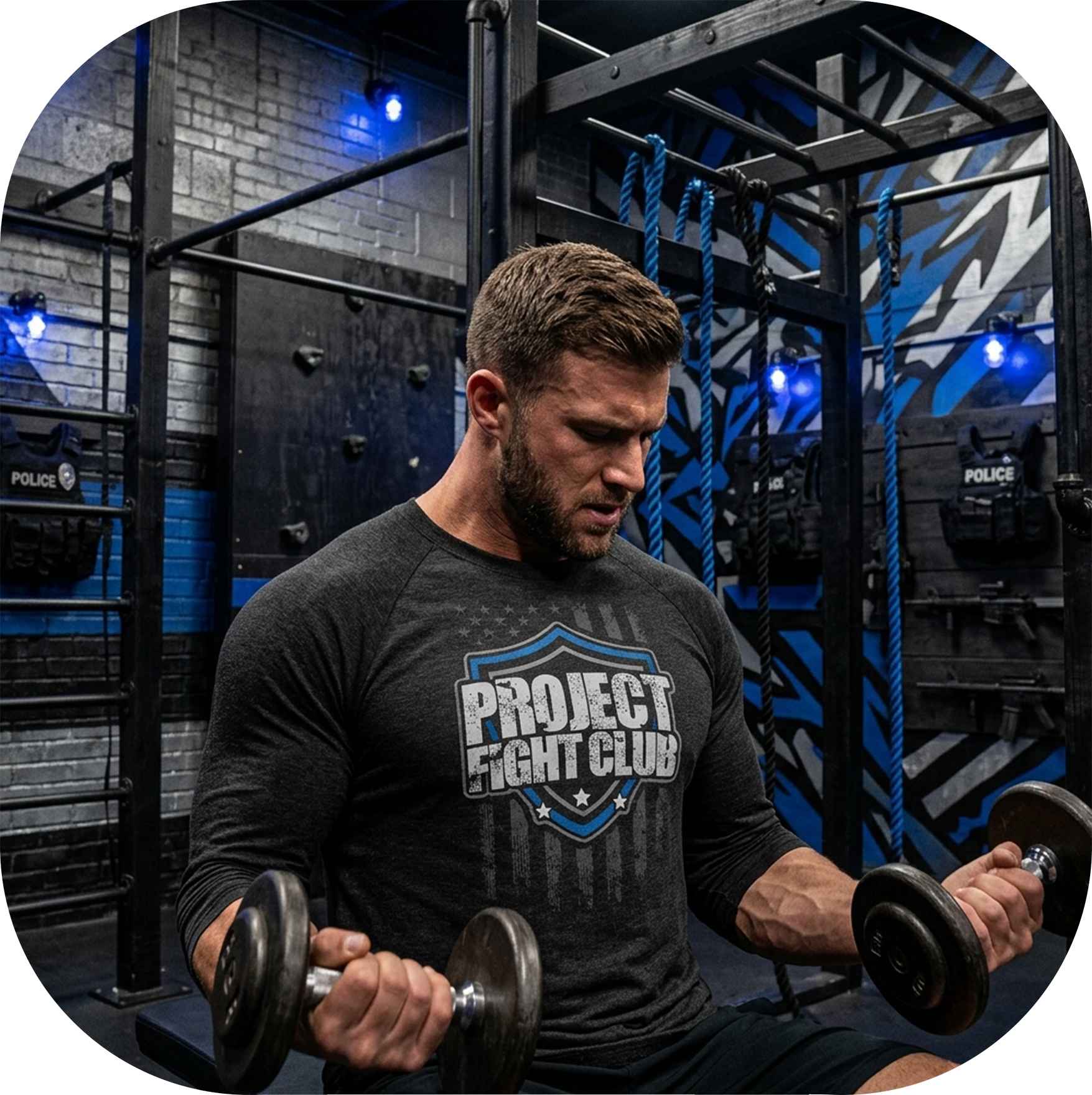 BLACK BASEBALL TEE #6 - SUPPORT POLICE