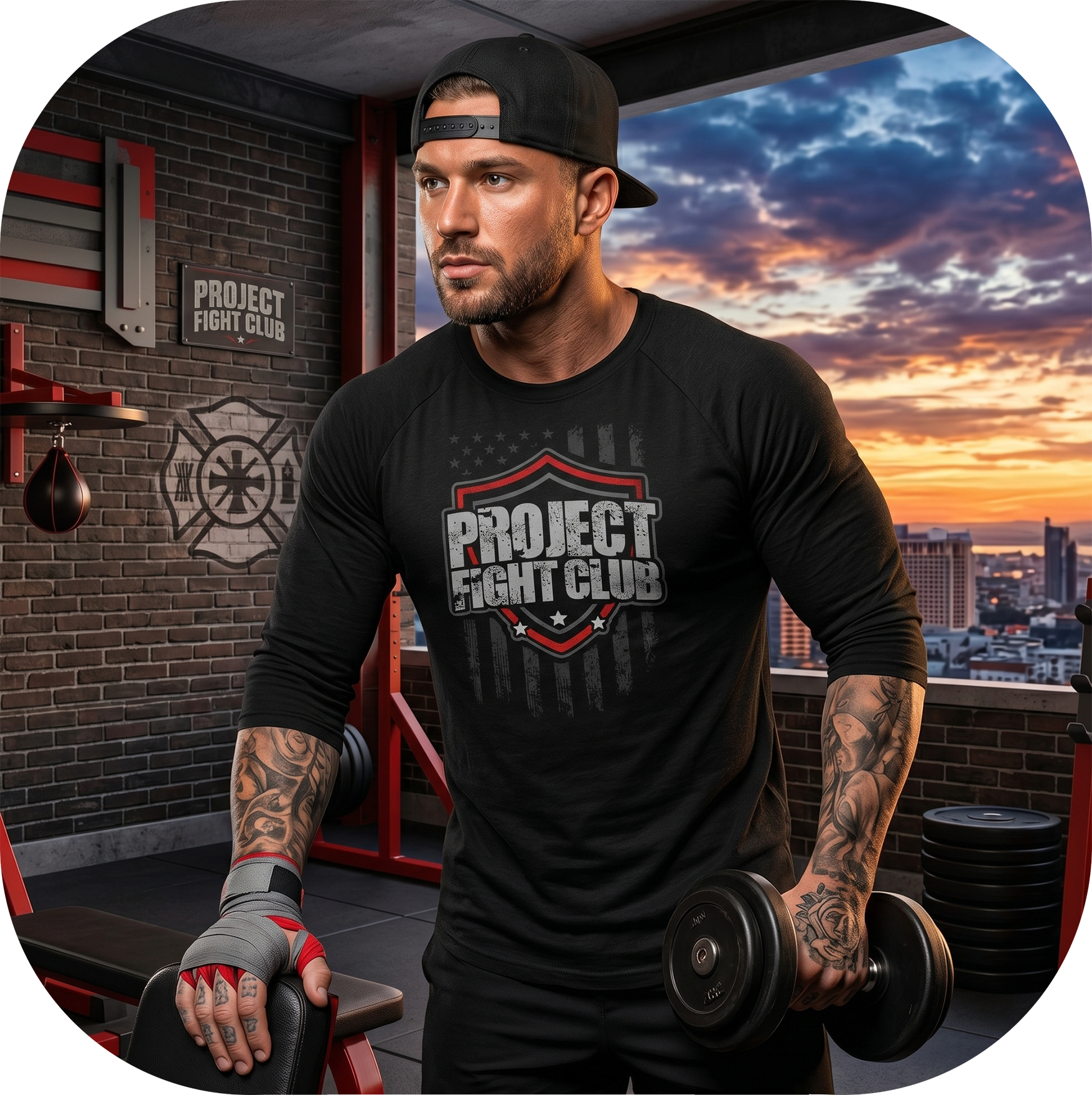BLACK BASEBALL TEE #6 - HONOR FIREFIGHTERS & EMTs
