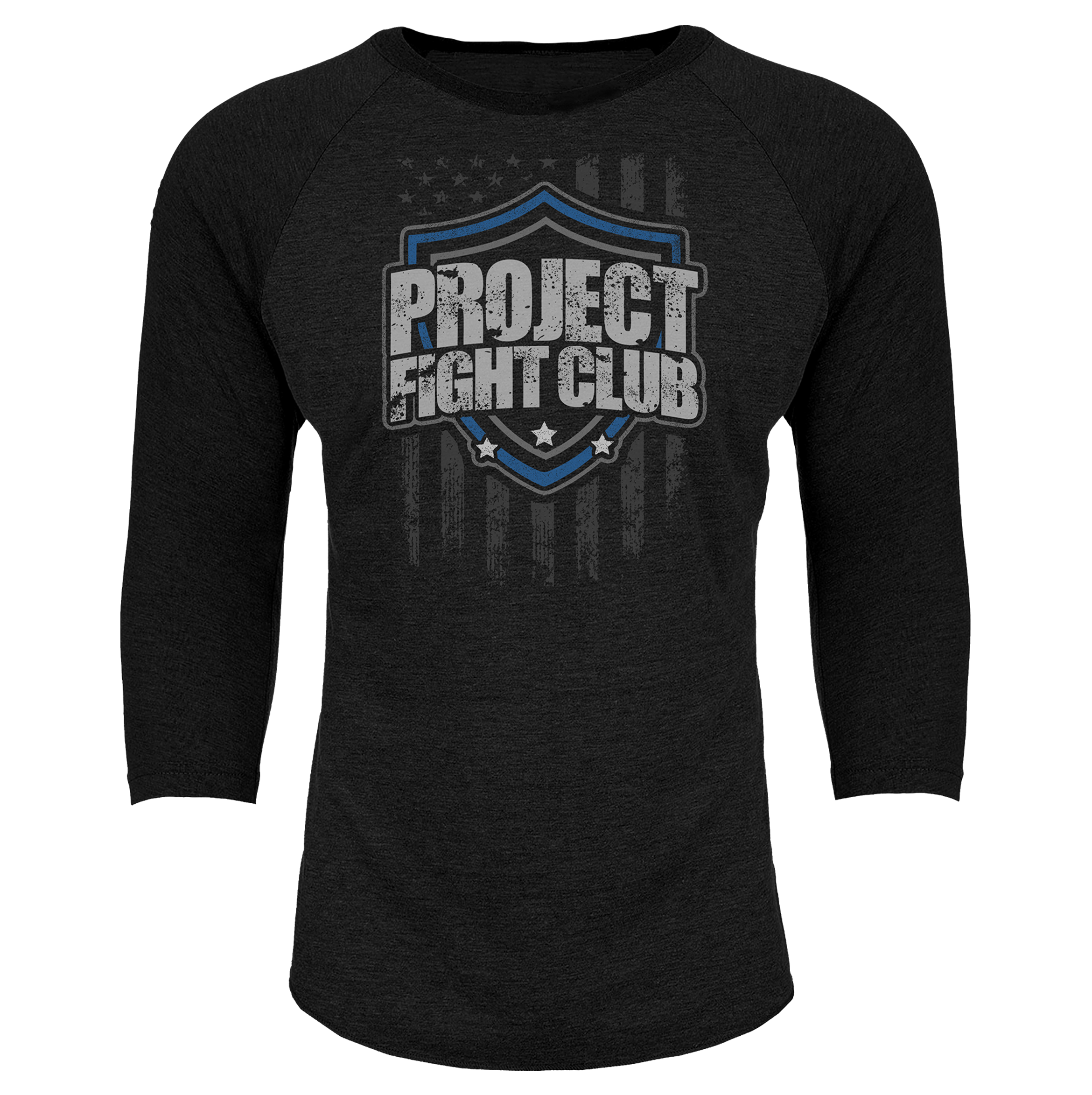 BLACK BASEBALL TEE #6 - SUPPORT POLICE