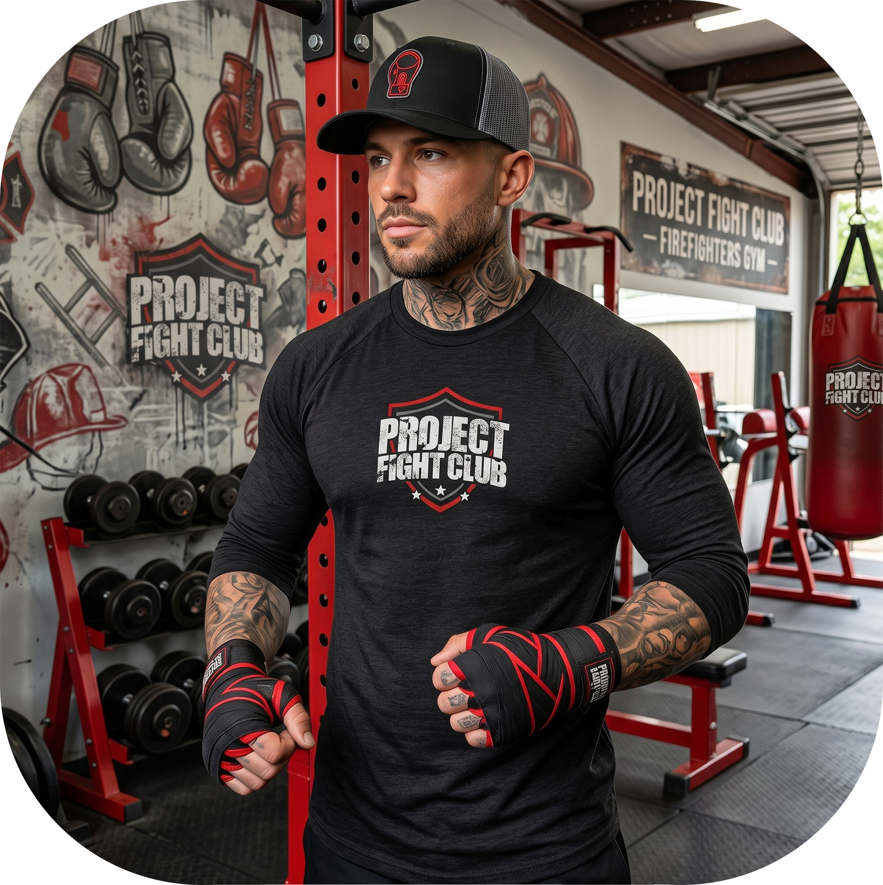 BLACK 3/4 SLEEVE BASEBALL TEE - HONOR FIREFIGHTERS & EMTs