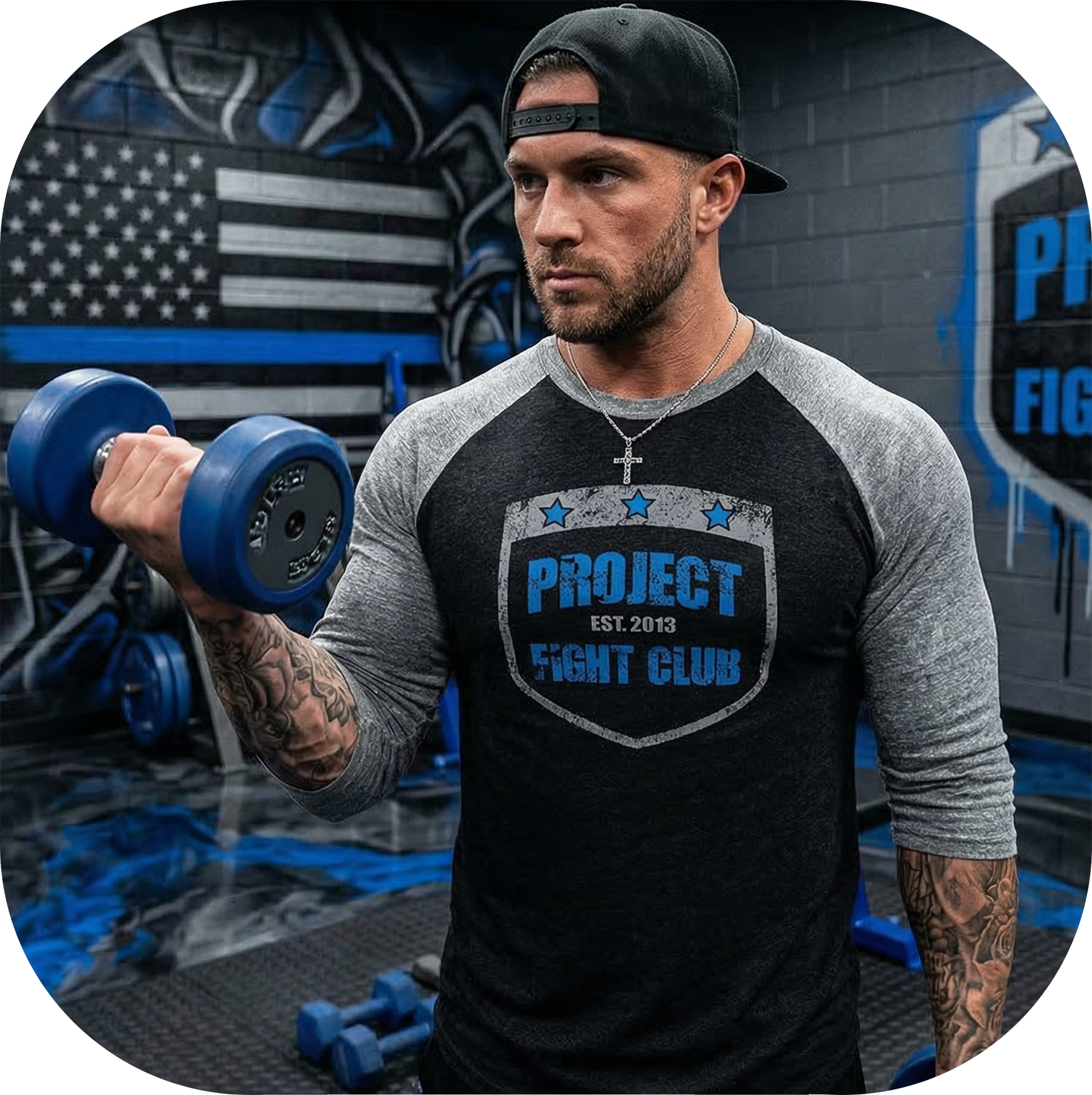 BLACK & GREY BASEBALL TEE #2 - SUPPORT POLICE