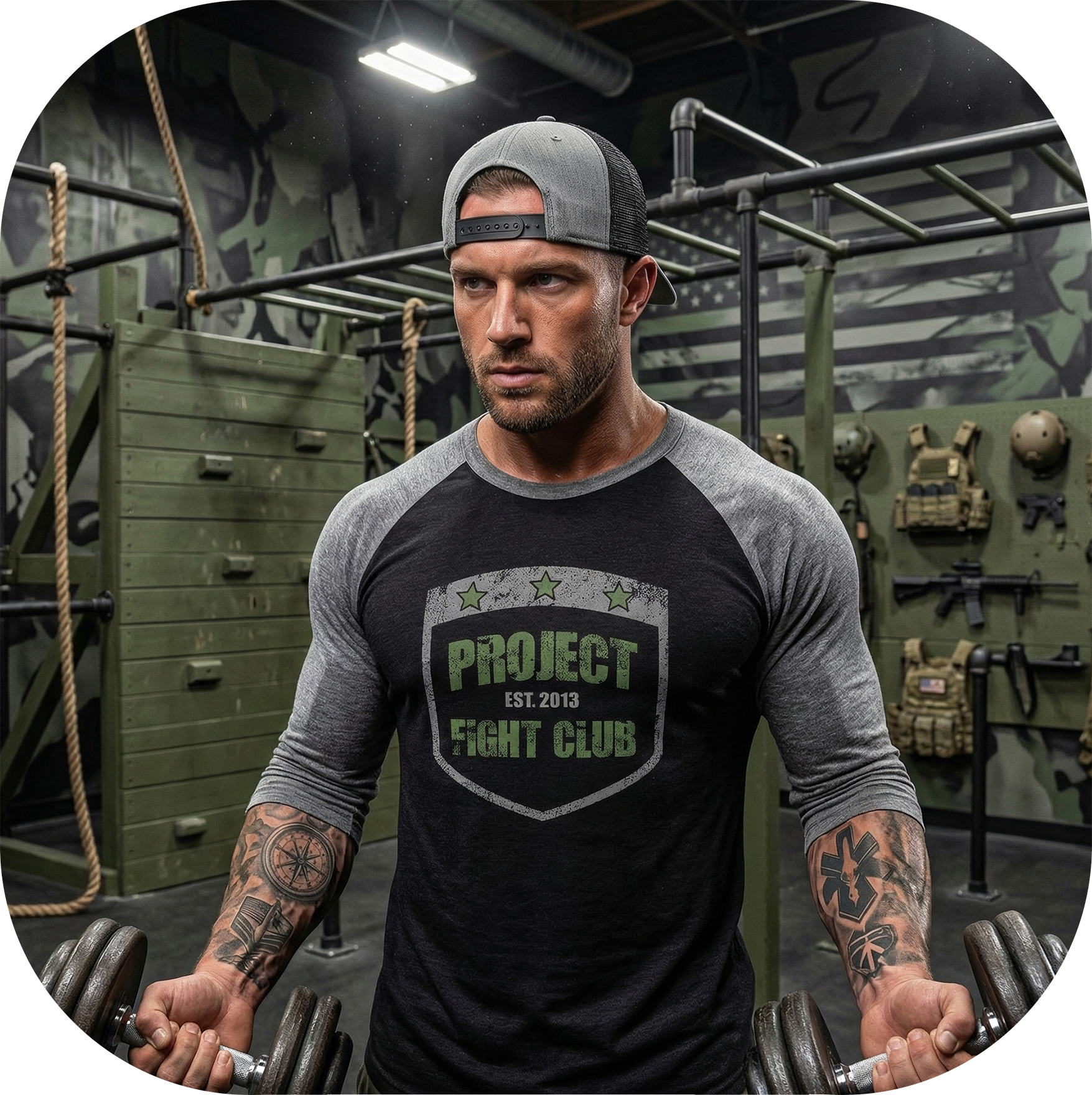 BLACK & GREY BASEBALL TEE 2 - HONOR SOLDIERS & VETERANS